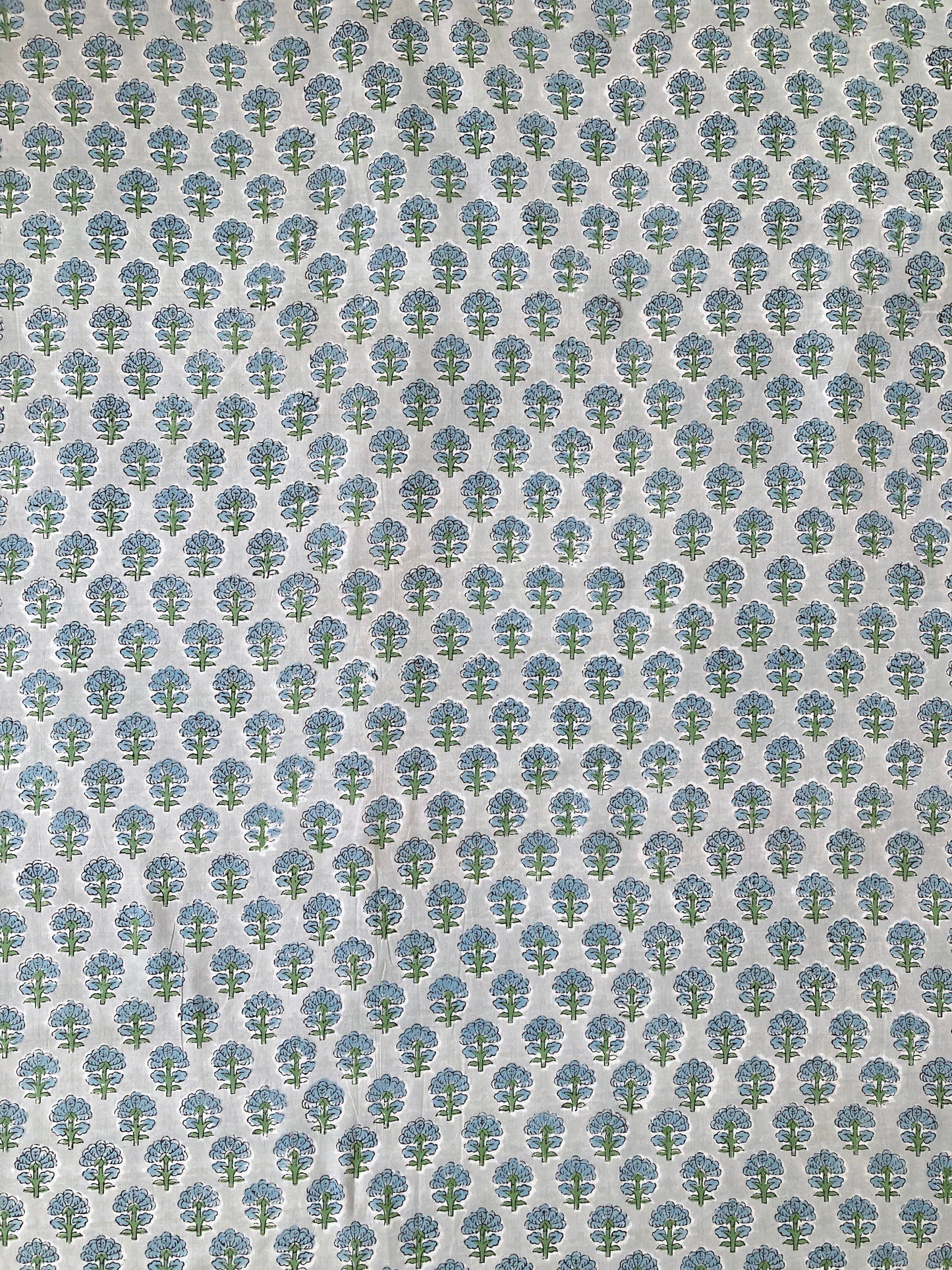 Hand Block Printed Cotton Fabric Light Gray #207-30