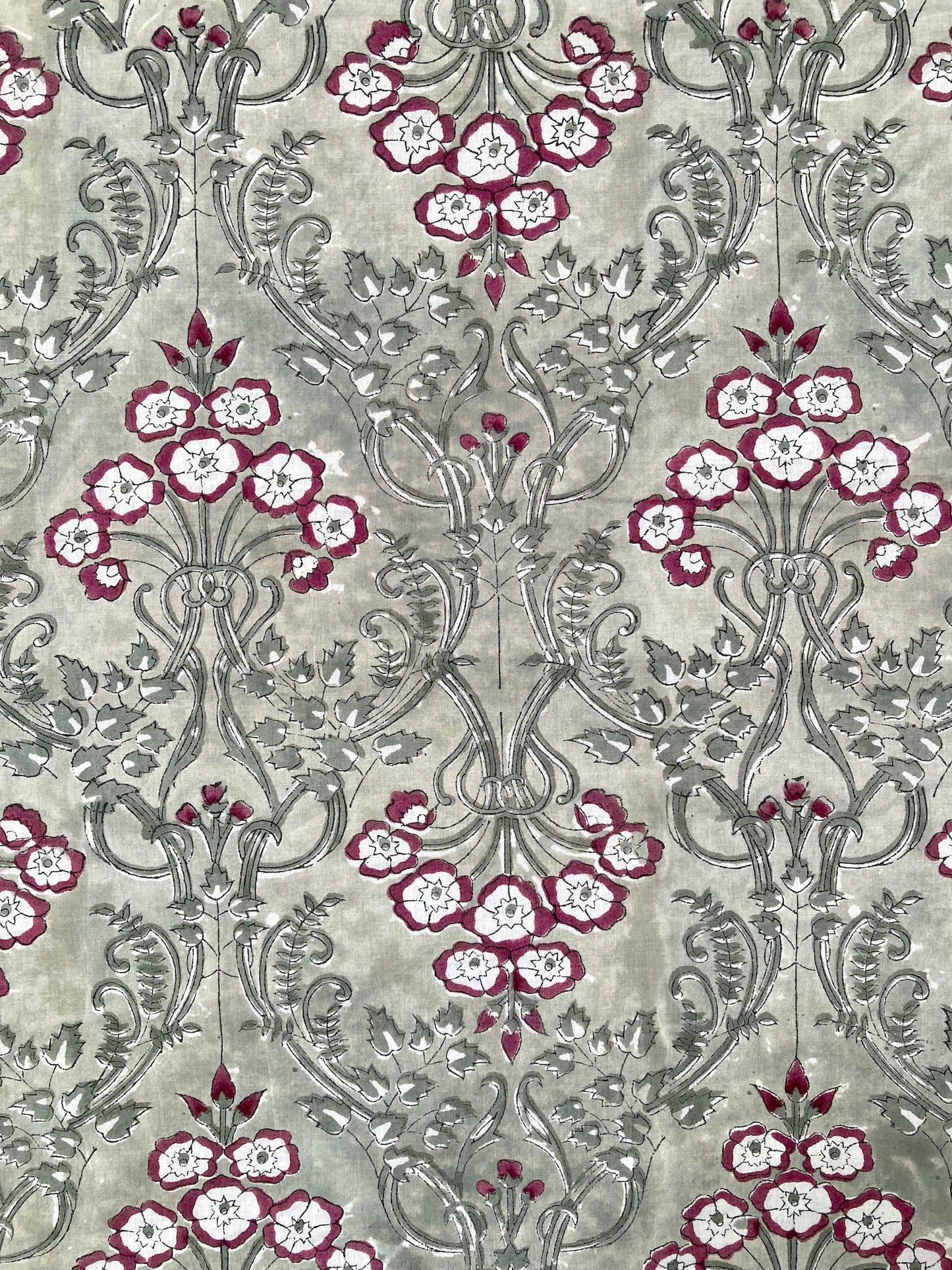 Hand Block Printed Cotton Fabric Sage #207-8