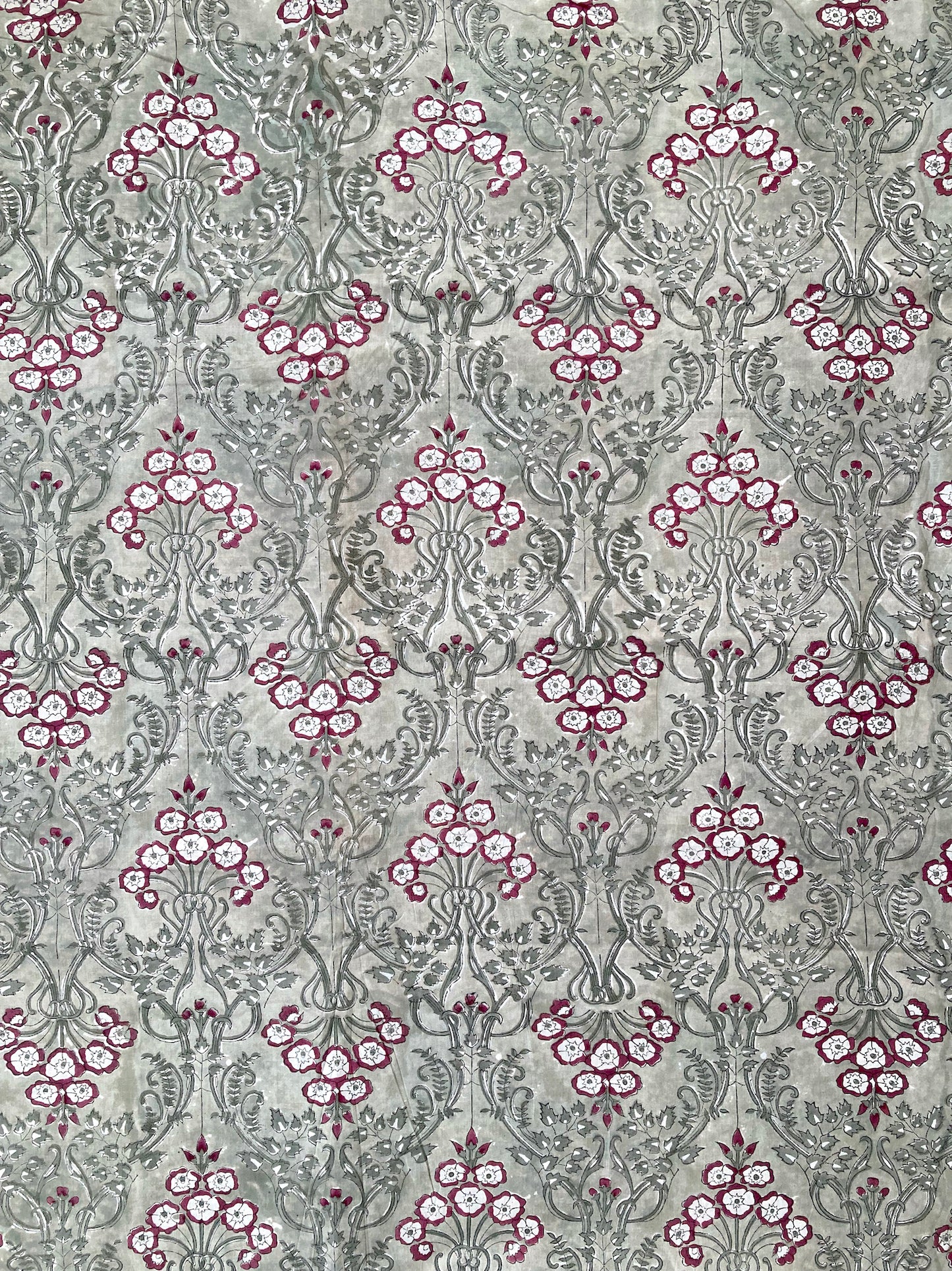 Hand Block Printed Cotton Fabric Sage #207-8