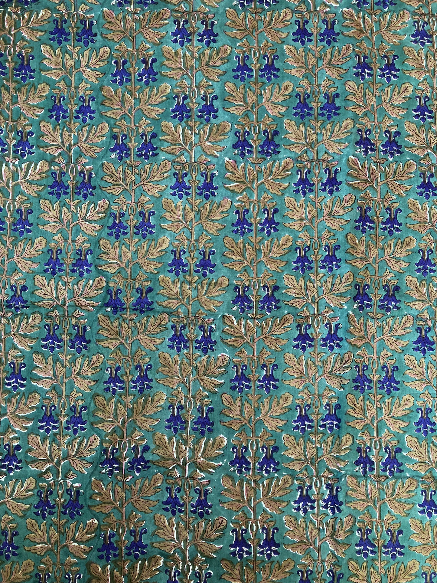 Hand Block Printed Cotton Fabric Forest Green #224-15