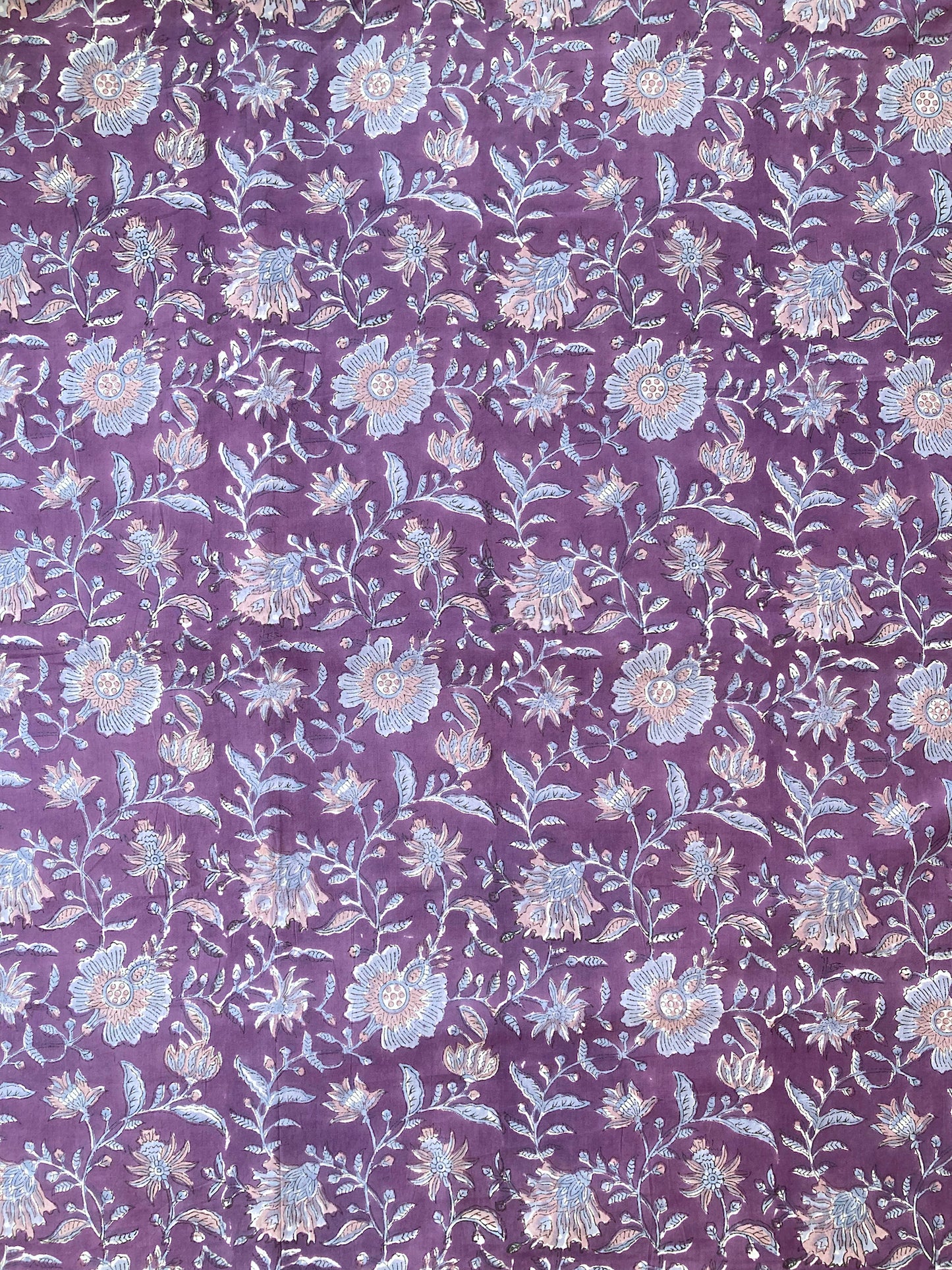 Hand Block Printed Cotton Fabric Purple #218-16