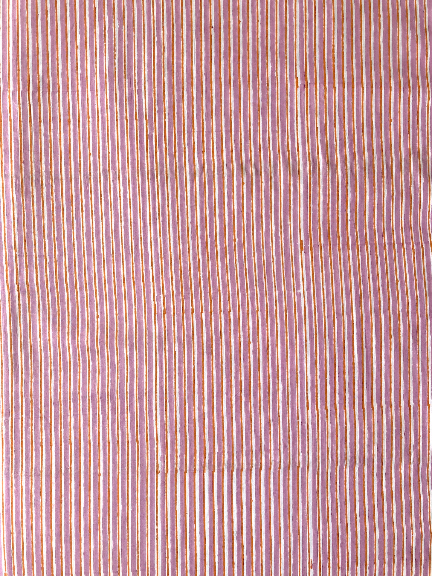 Hand Block Print Purple Striped Cotton Fabric #230-23