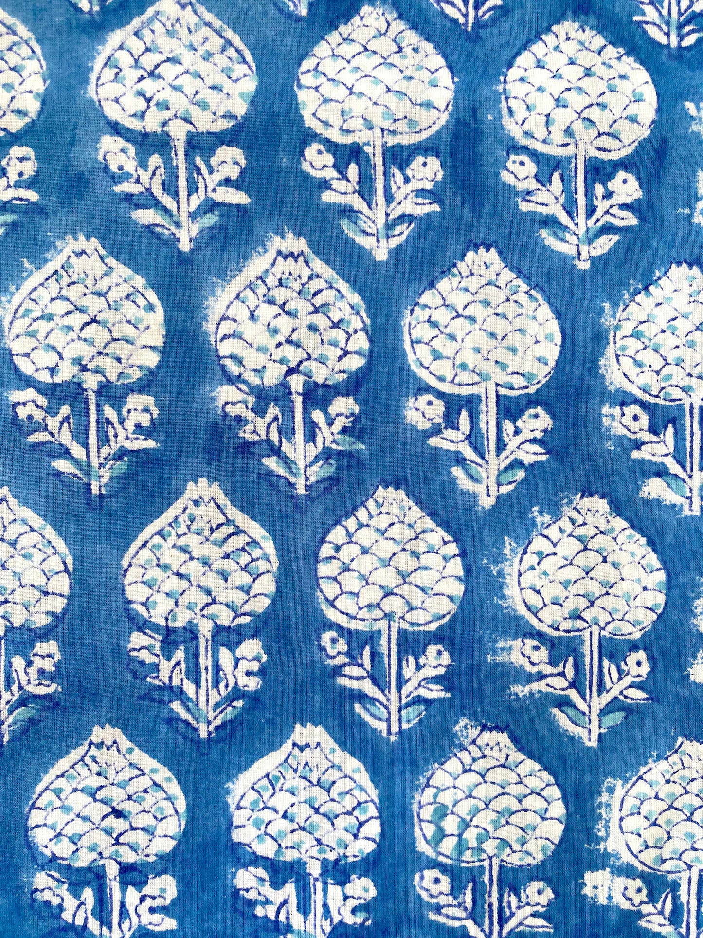 Hand Block Print Blue Cotton Fabric #230-27