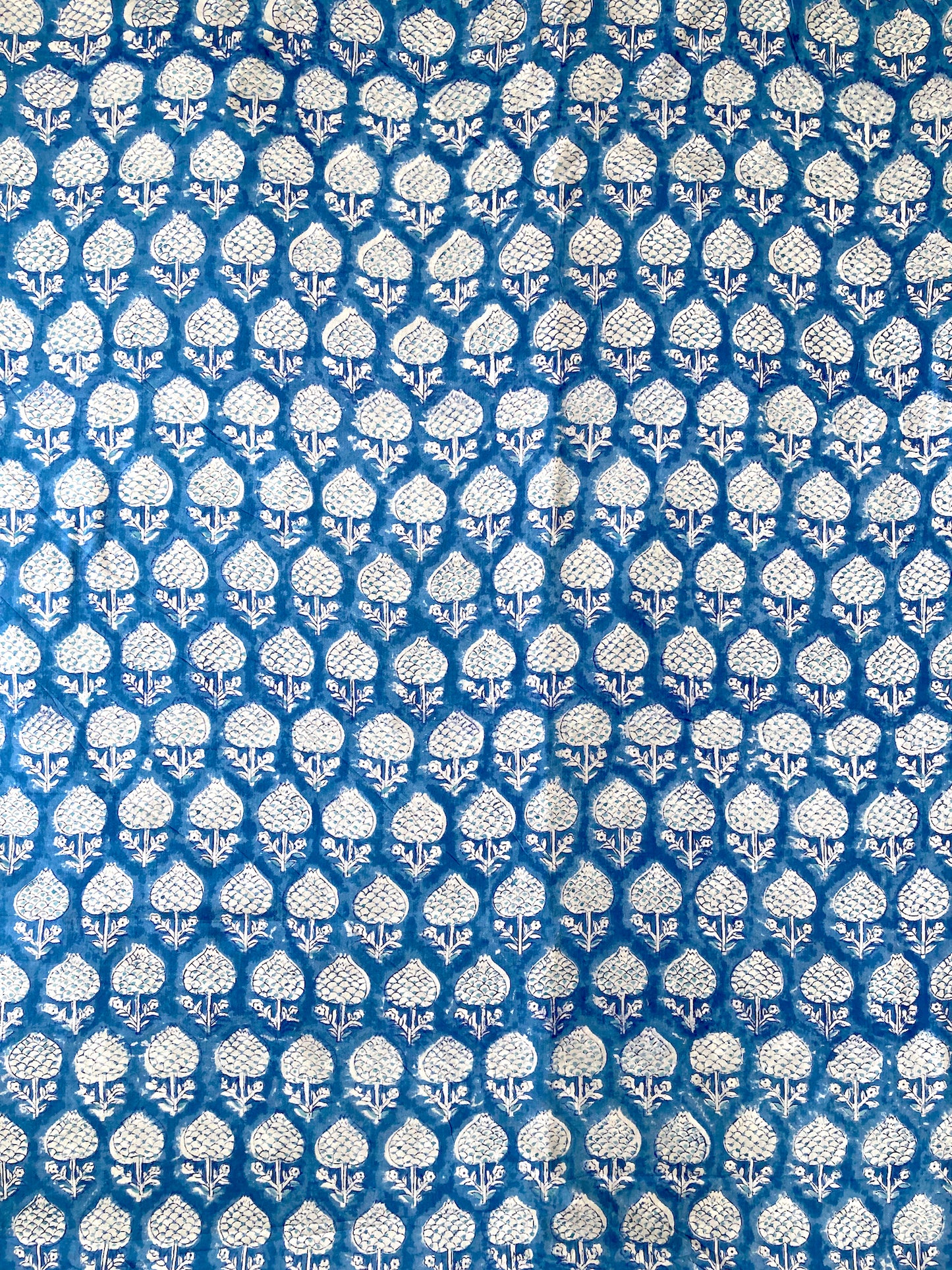 Hand Block Print Blue Cotton Fabric #230-27