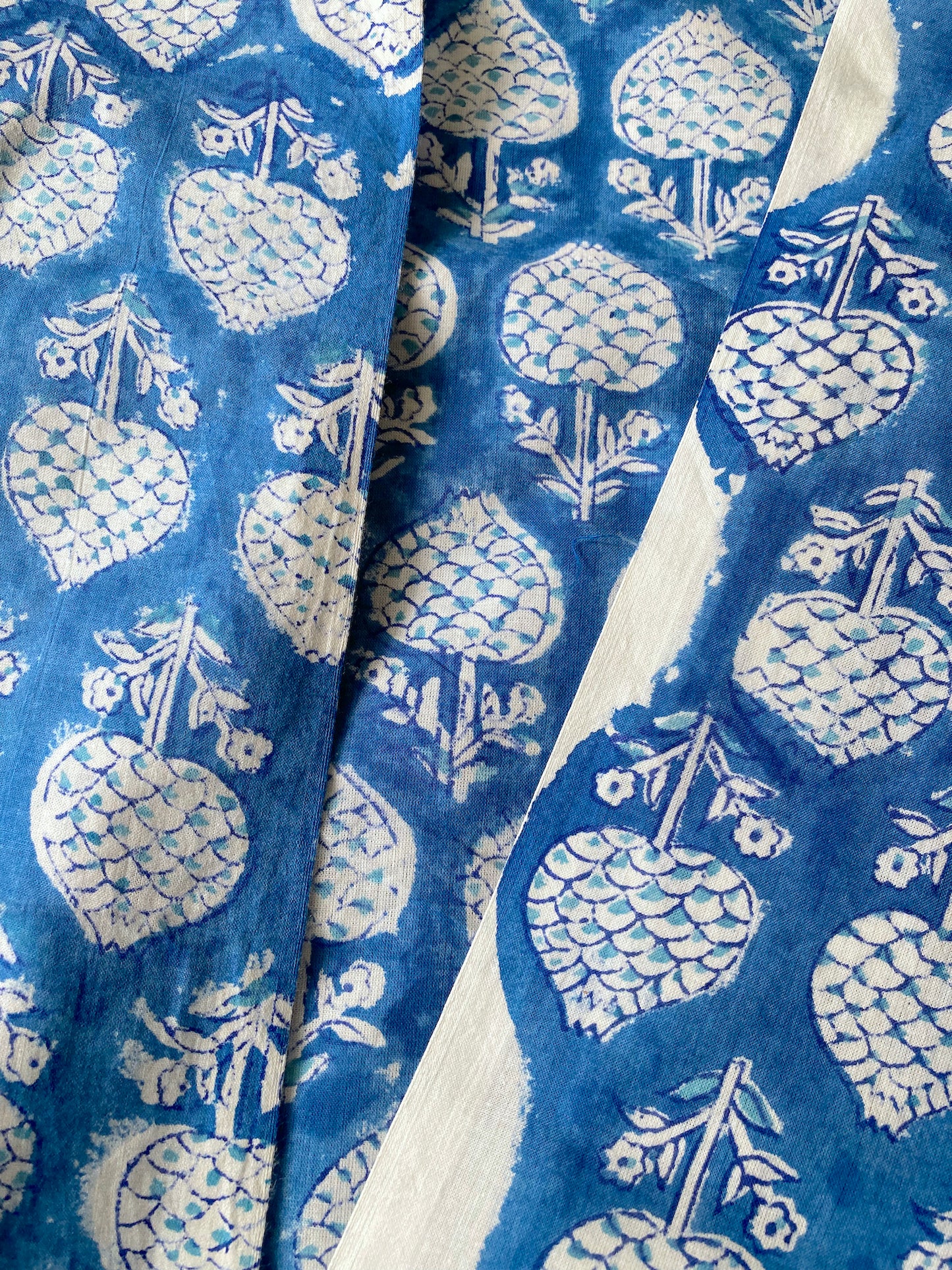 Hand Block Print Blue Cotton Fabric #230-27