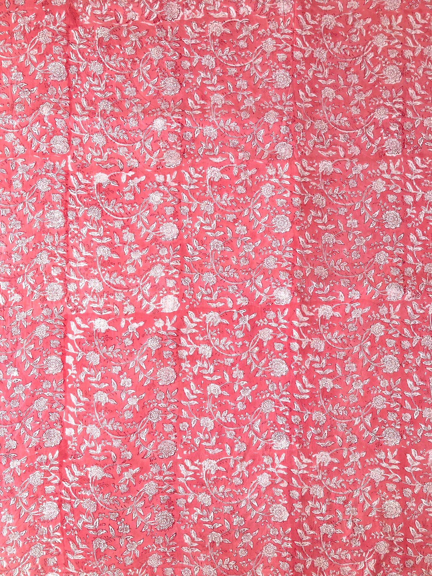 Sale フレンチピンクS ブロックプリントリキルト　オーガニックコットン Sale フレンチピンクS ブロックプリントリキルト オーガニックコットン