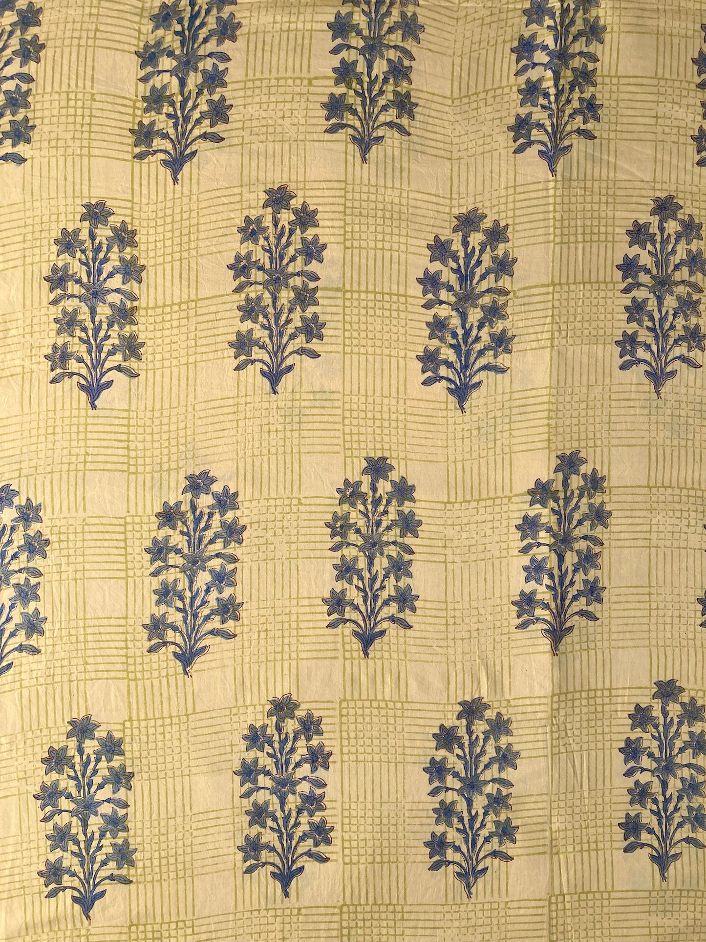 ハンドブロックプリント ナチュラル 大花柄 コットンプリント生地  #273-5