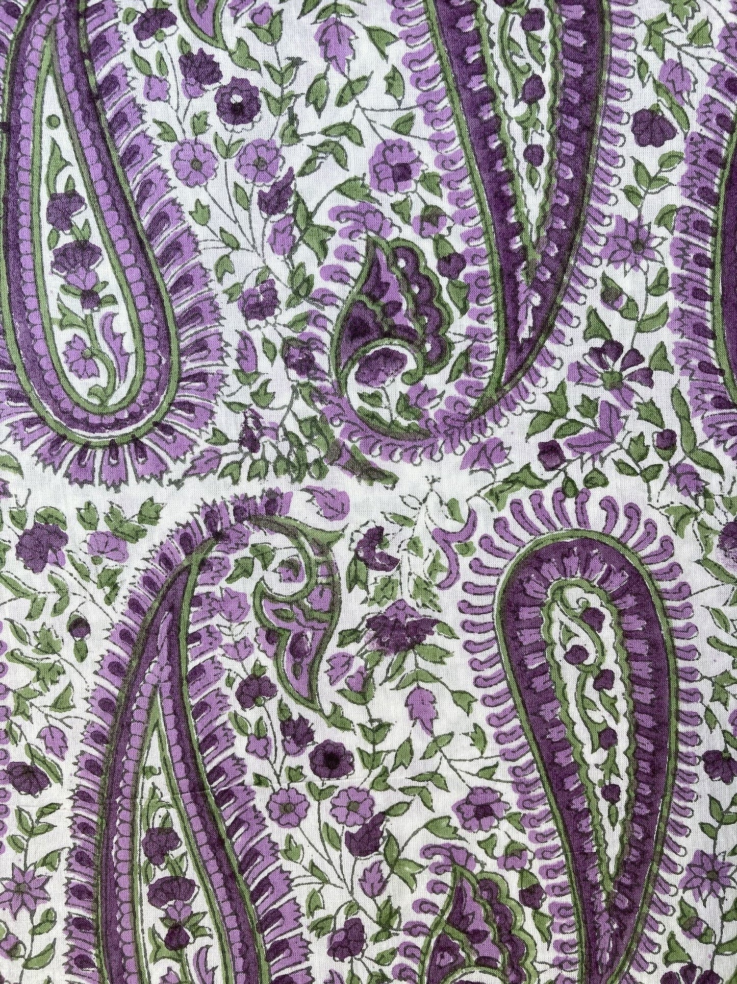 Hand Block Print Botanical Paisley Cotton Fabric   #310-13