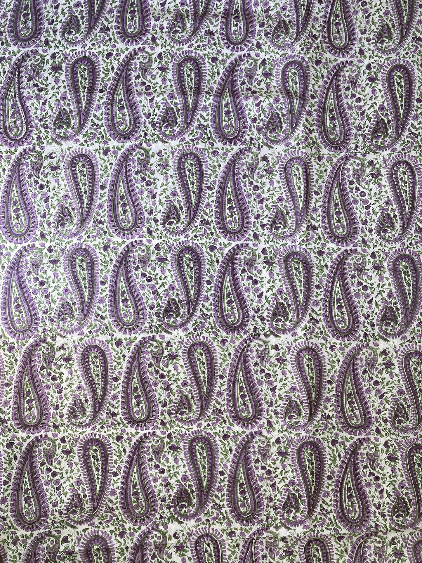 Hand Block Print Botanical Paisley Cotton Fabric   #310-13