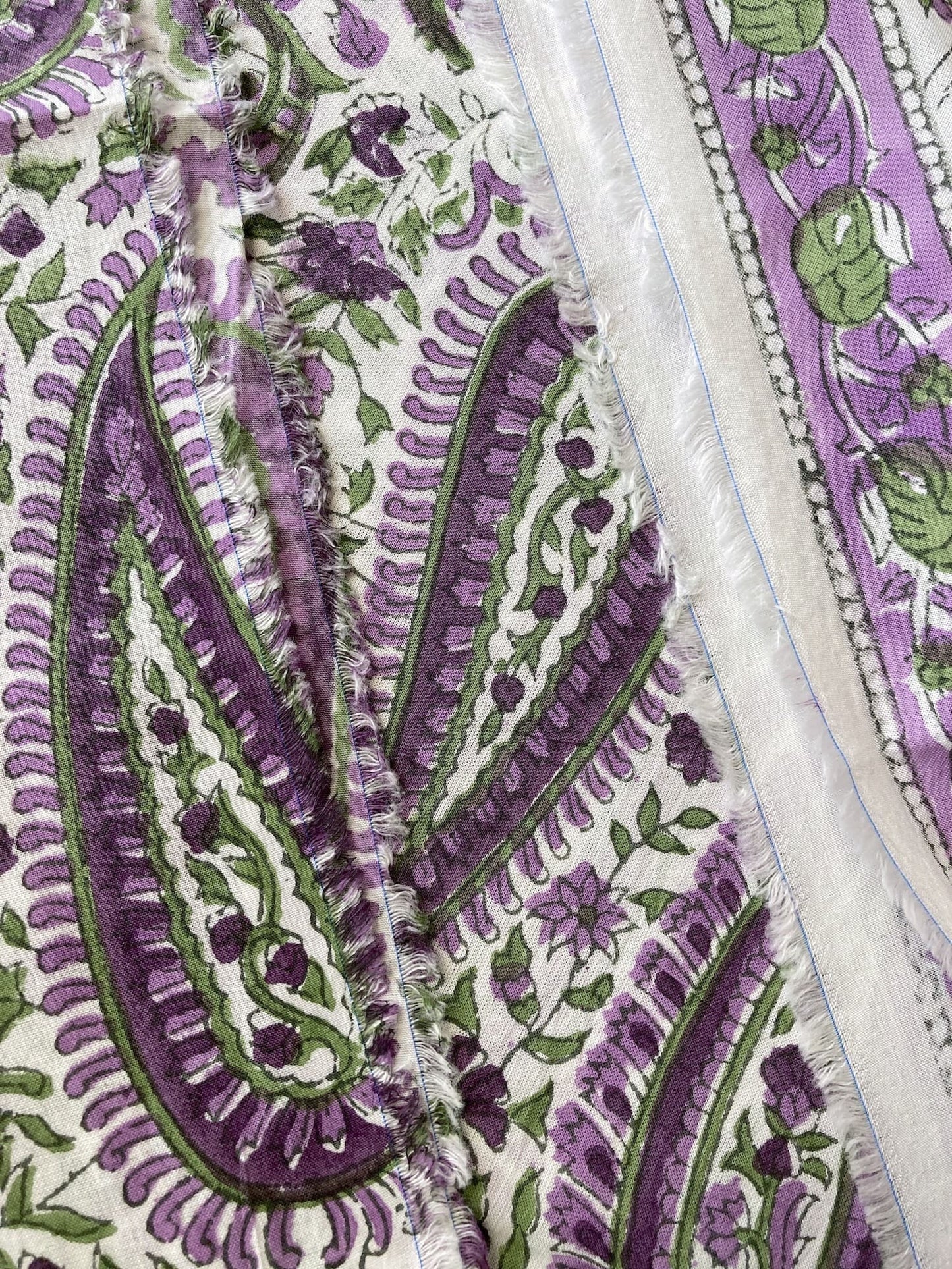 Hand Block Print Botanical Paisley Cotton Fabric   #310-13
