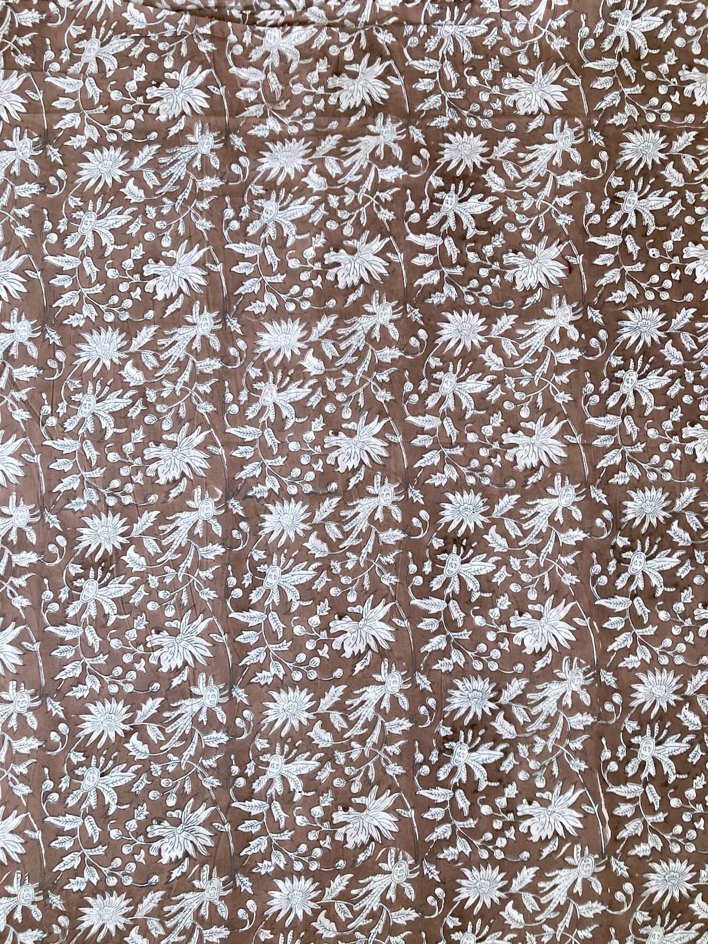 Hand Block Print Pink x Beige Stripes Cotton Fabric  #310-2