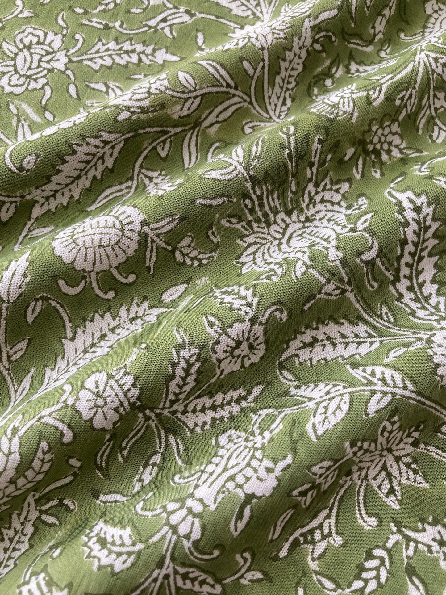 Hand Block Print Pink x Beige Stripes Cotton Fabric  #310-2