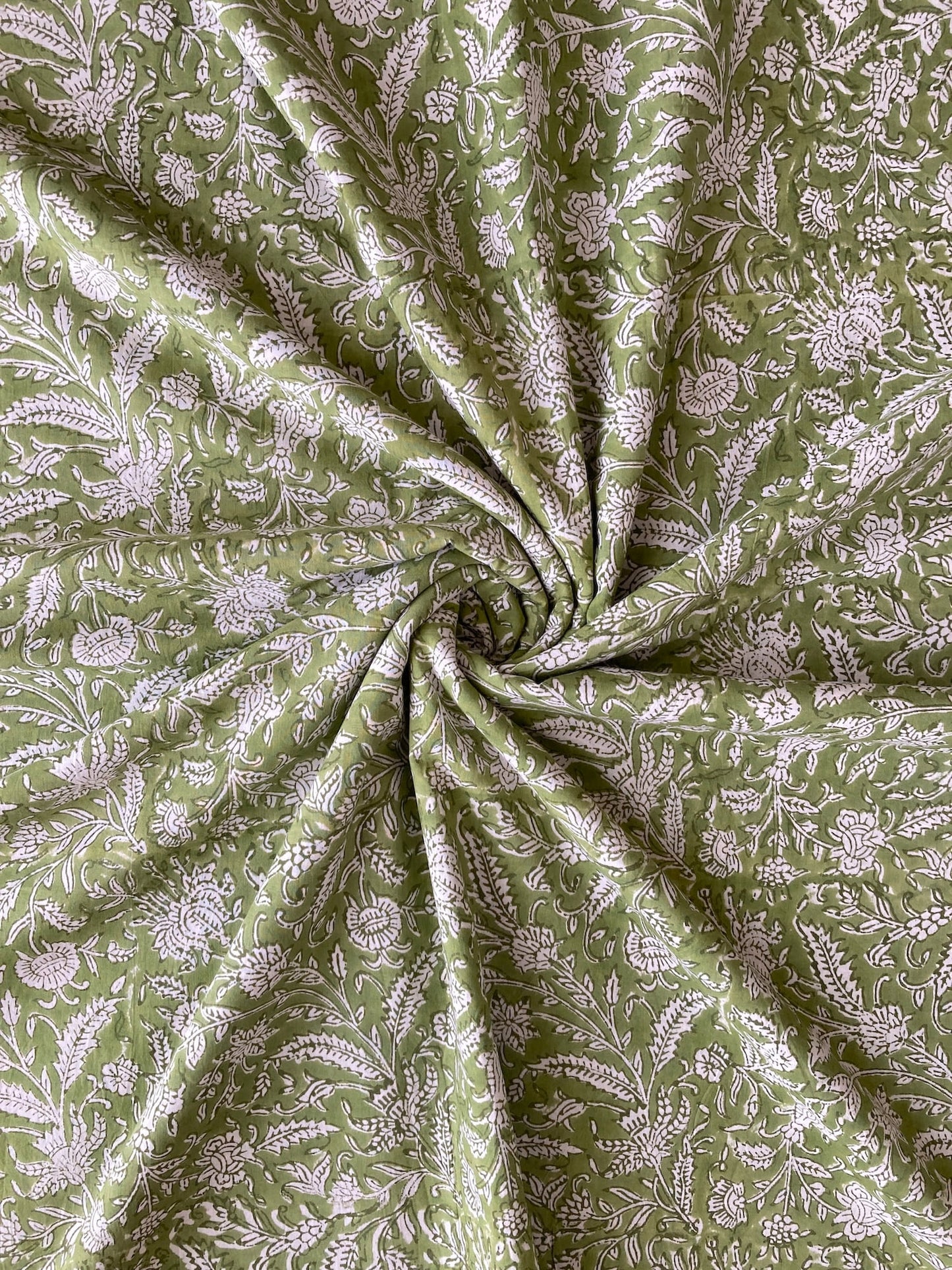 Hand Block Print Pink x Beige Stripes Cotton Fabric  #310-2
