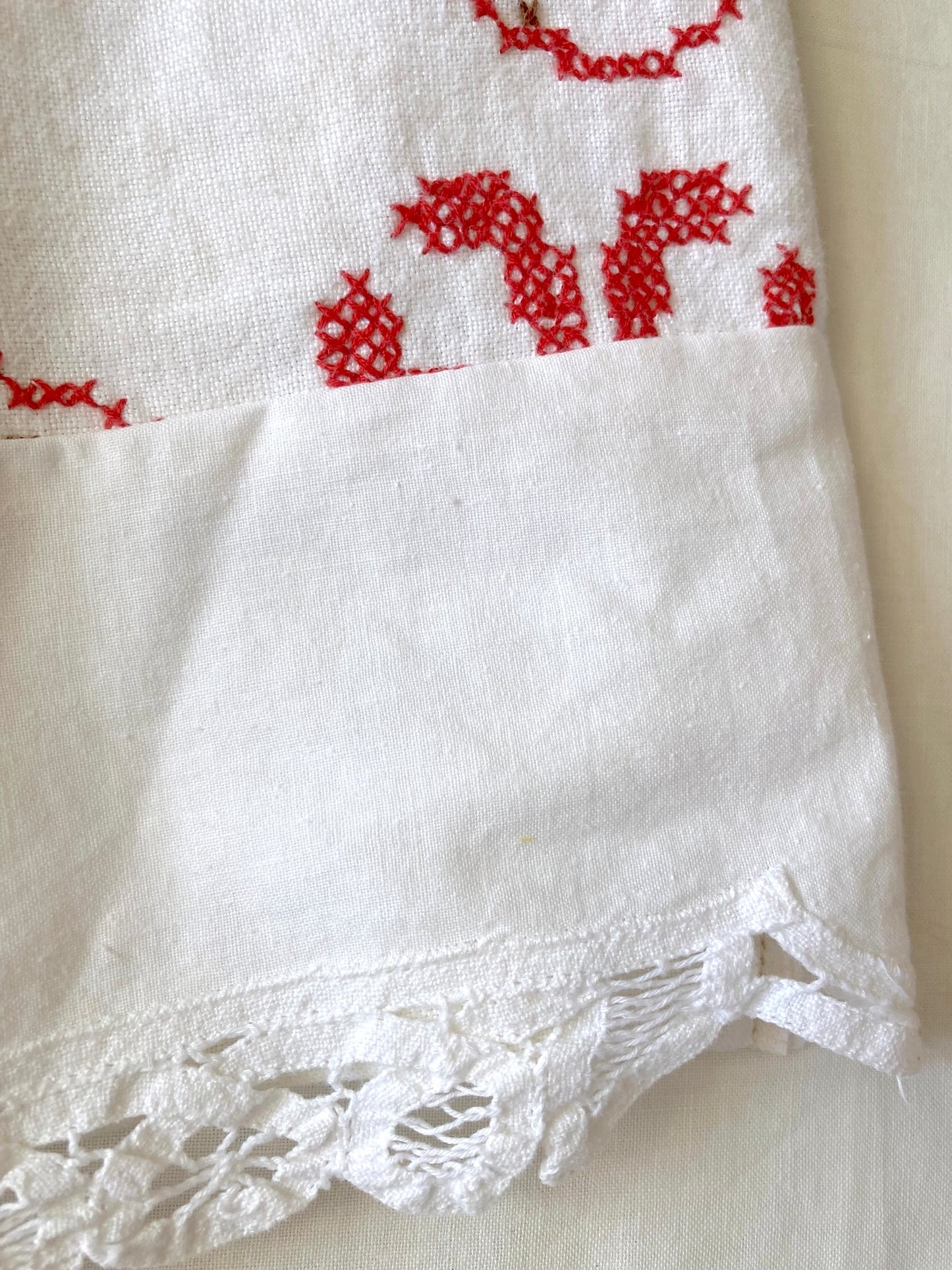 ヴィンテージ 刺繍 リネン 生地 パッチワーク ショートパンツ