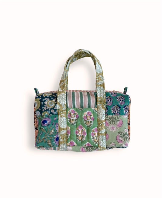 Block Print Patchwork Quilted Hand Bag #195