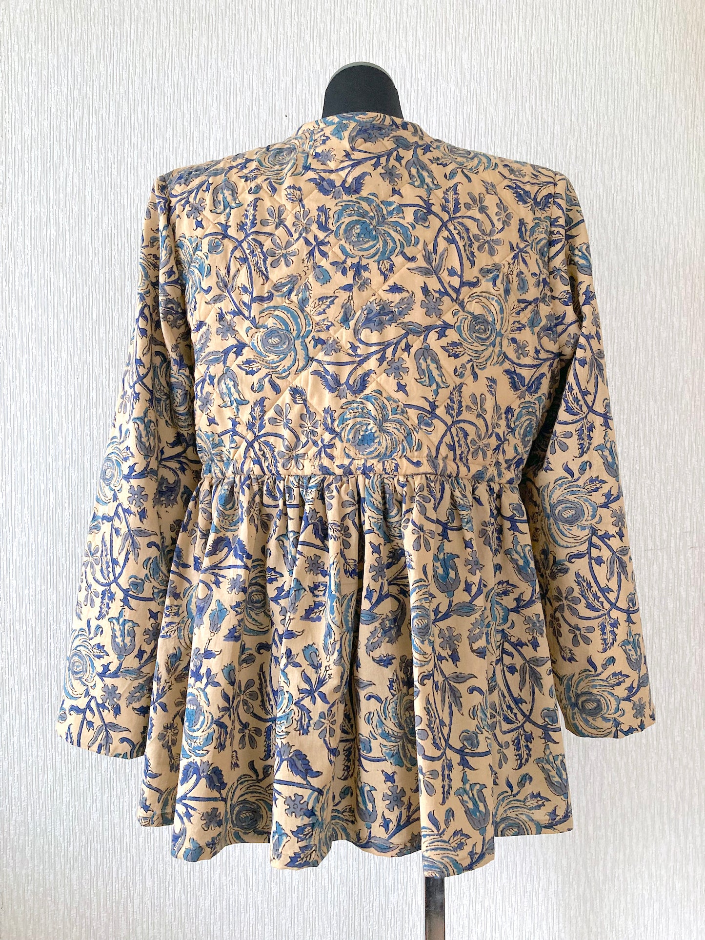 Hand Block Print Quilted Cardigan Jacket Blouse