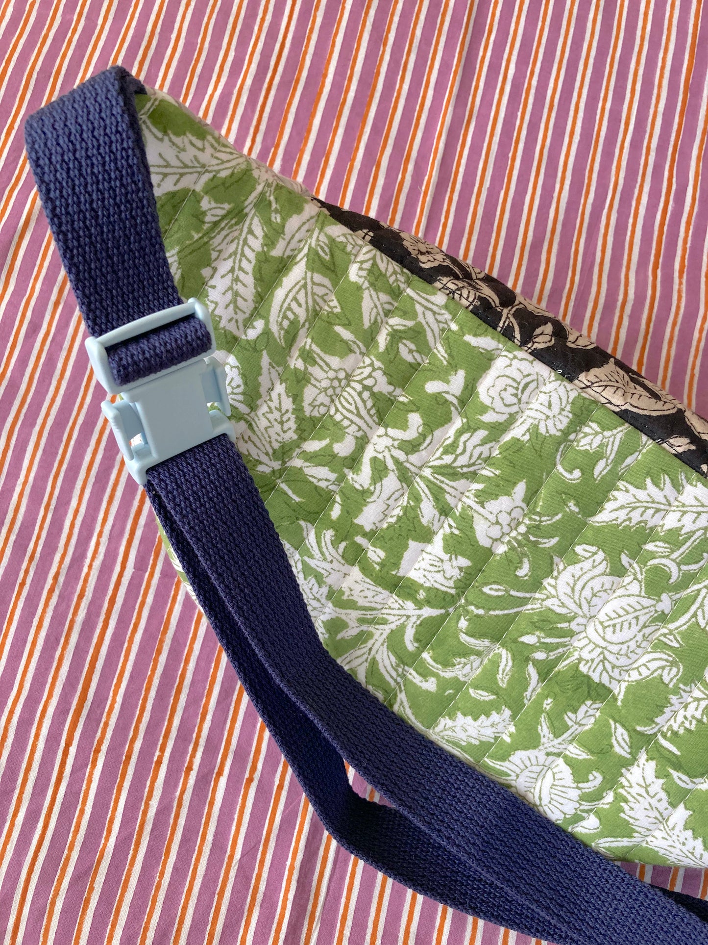 Hand Block Print Quilted Sling Bag