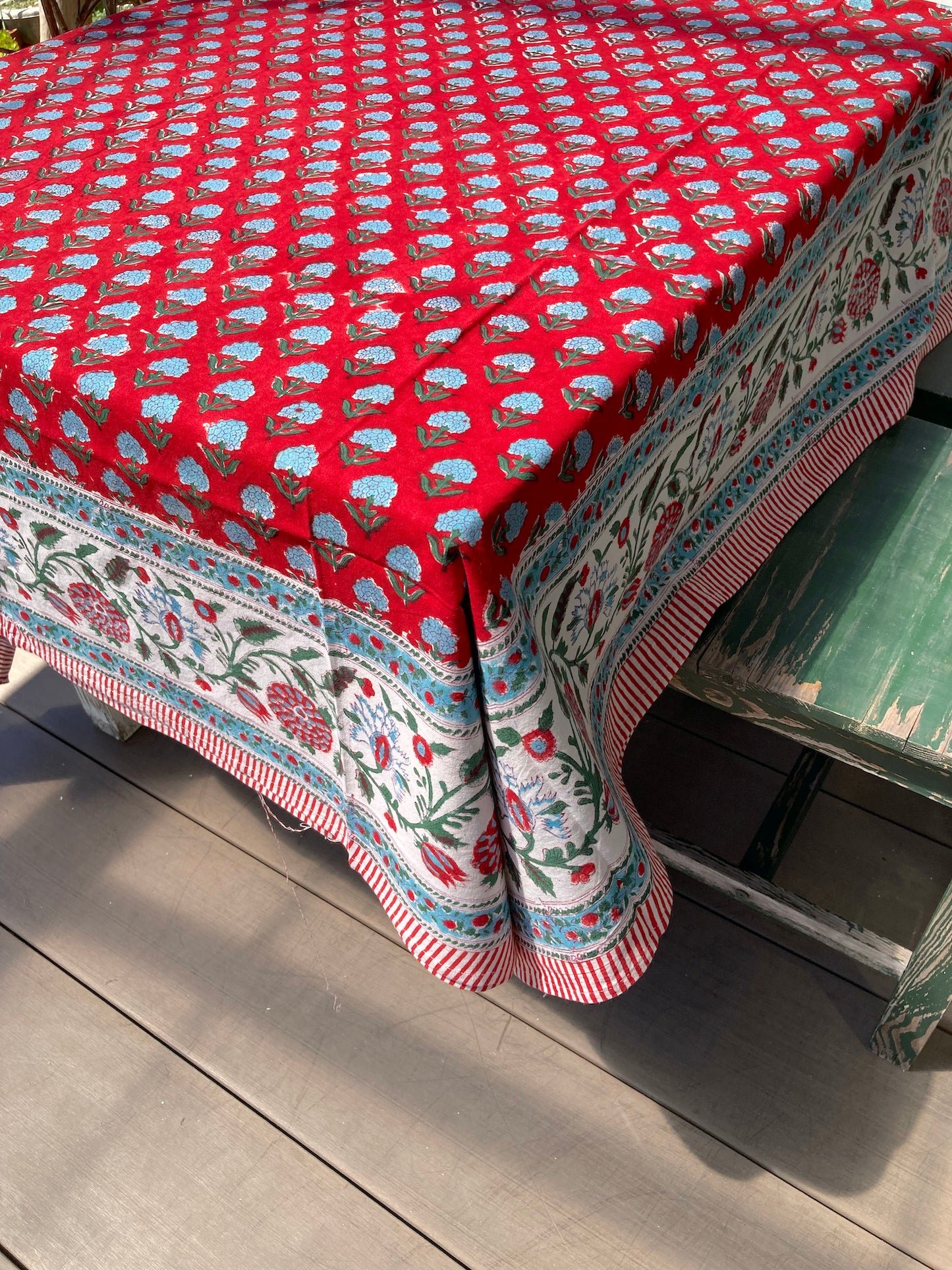 Hand Block Print Table Cover / Multi Fabric type-D