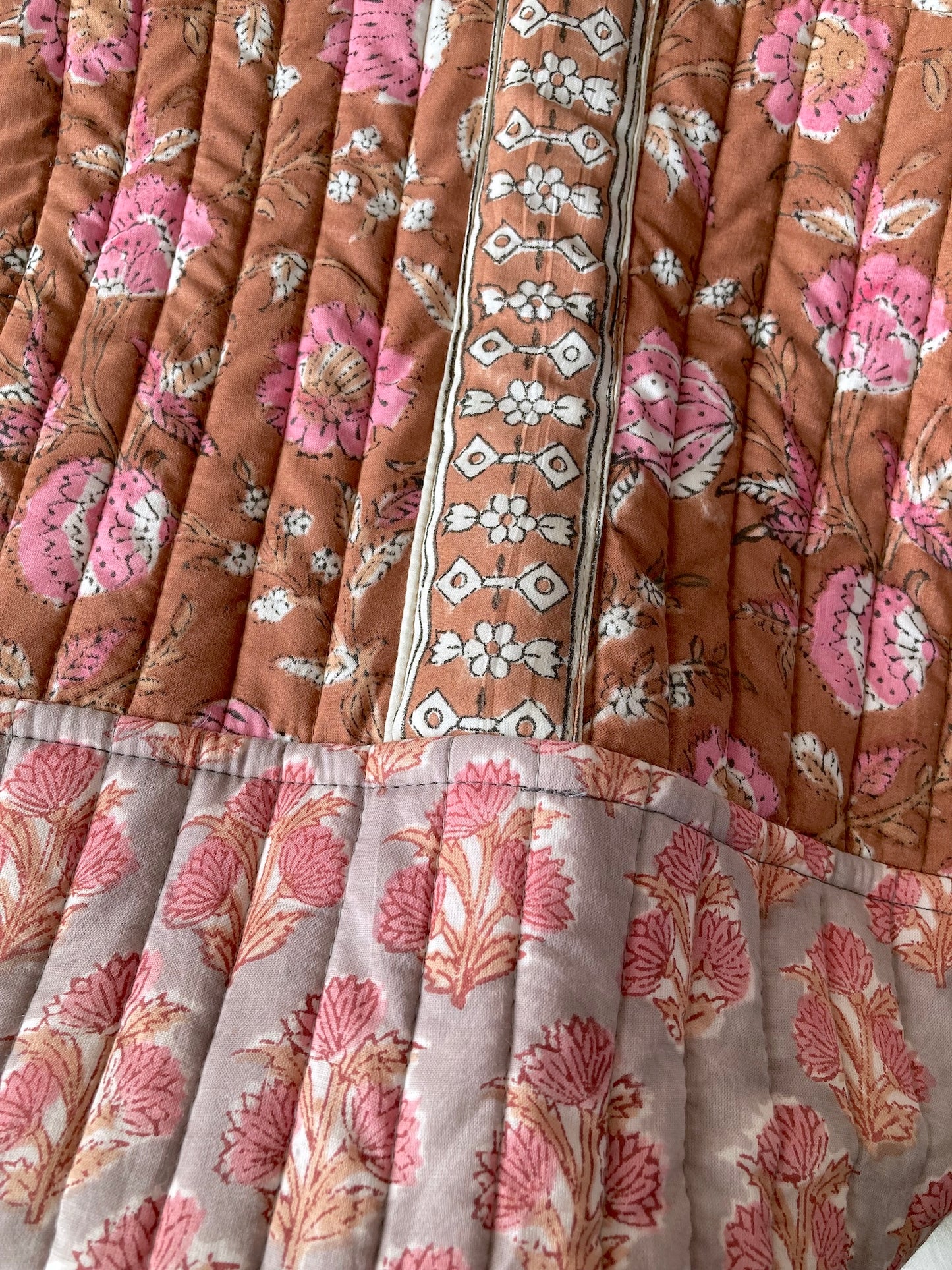 Handcrafted Quilted Bucket Bag with Single Handle