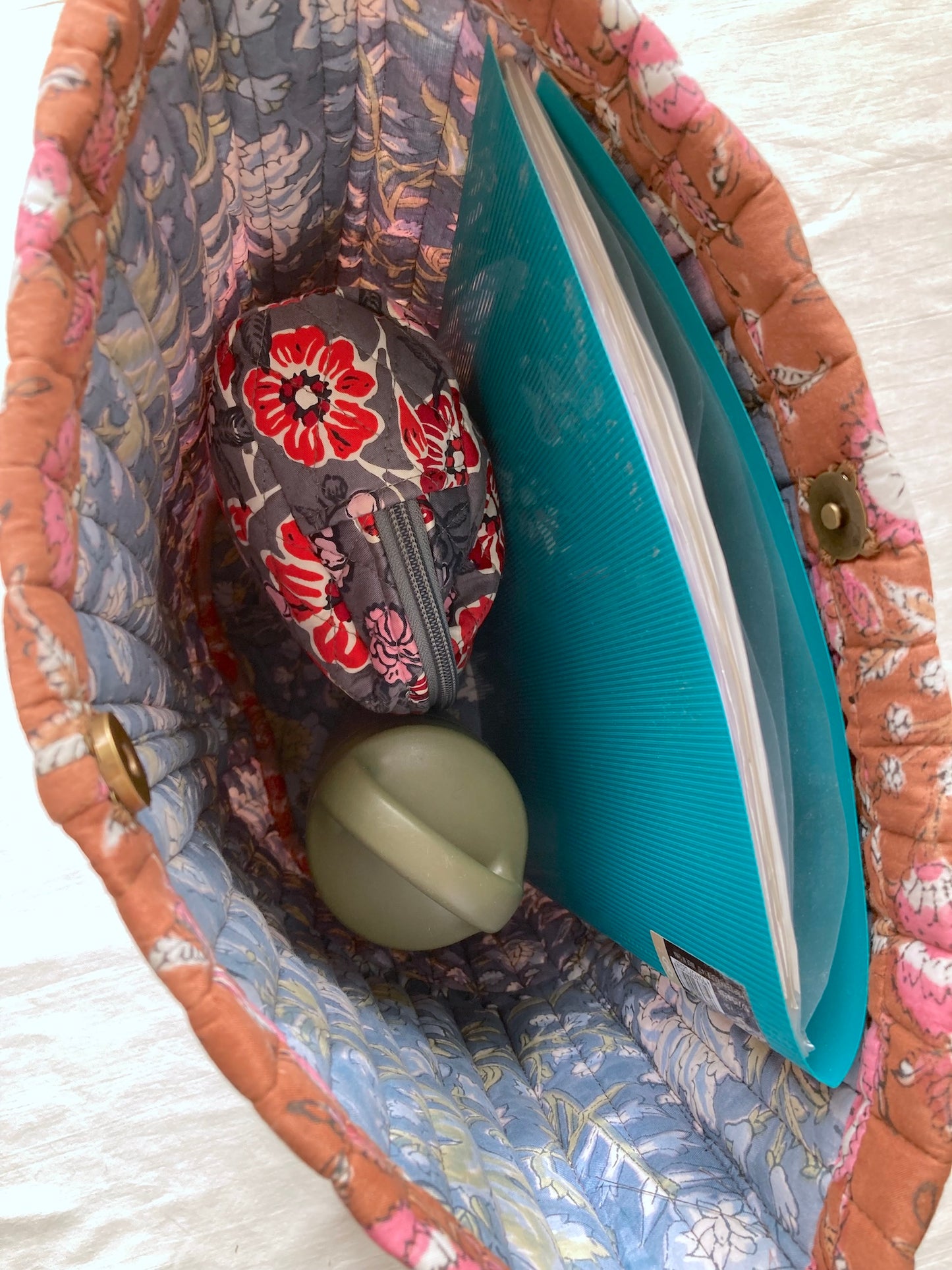 Handcrafted Quilted Bucket Bag with Single Handle