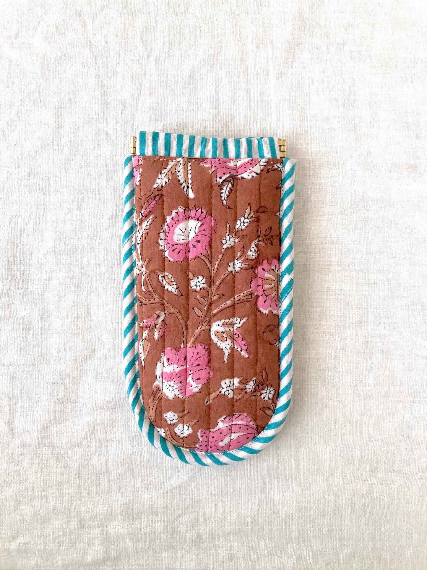 ブロックプリント生地 キルティング メガネ・サングラスケース