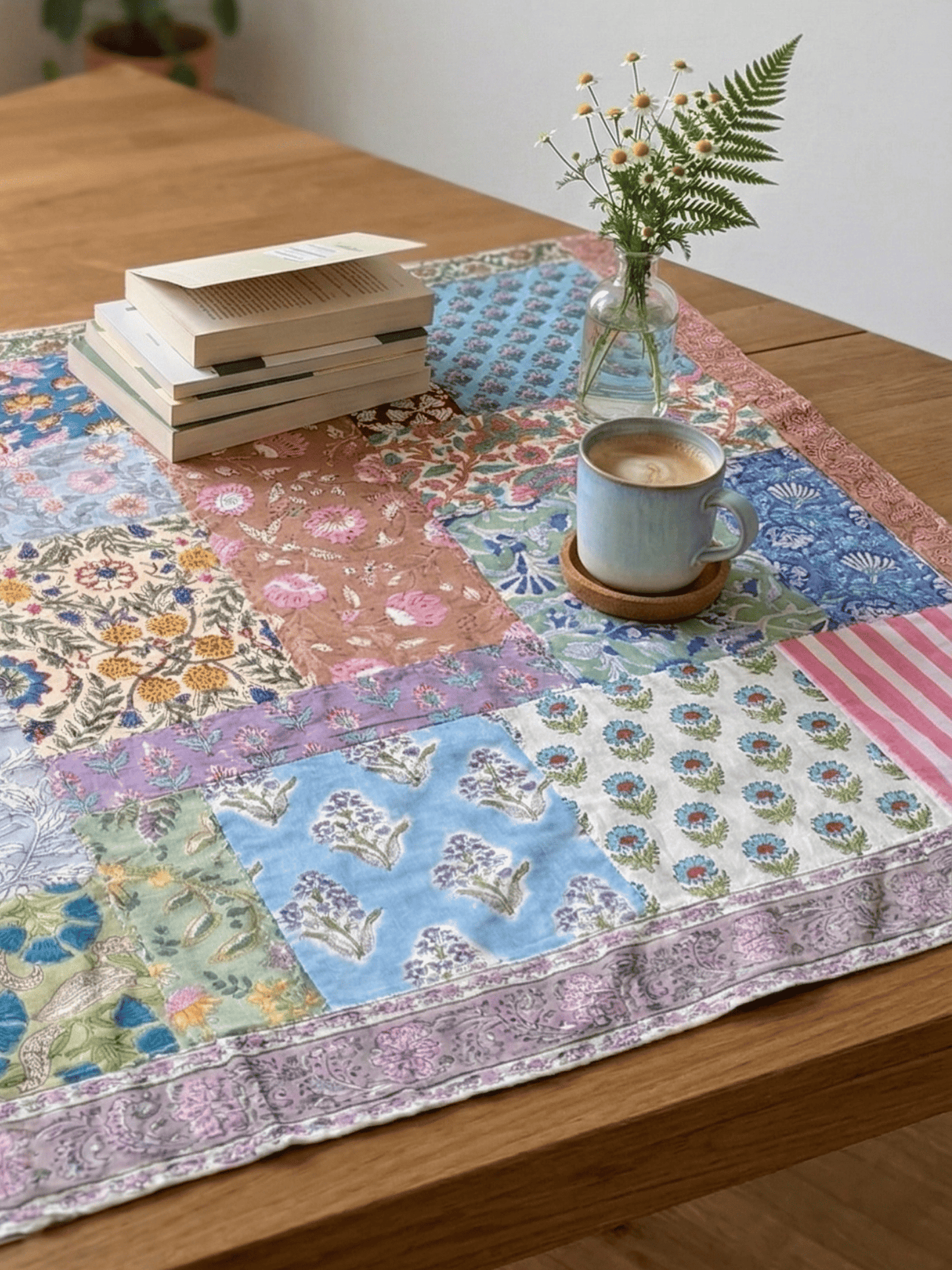 ハンドブロックプリント生地 パッチワーク  マルチクロス 風呂敷