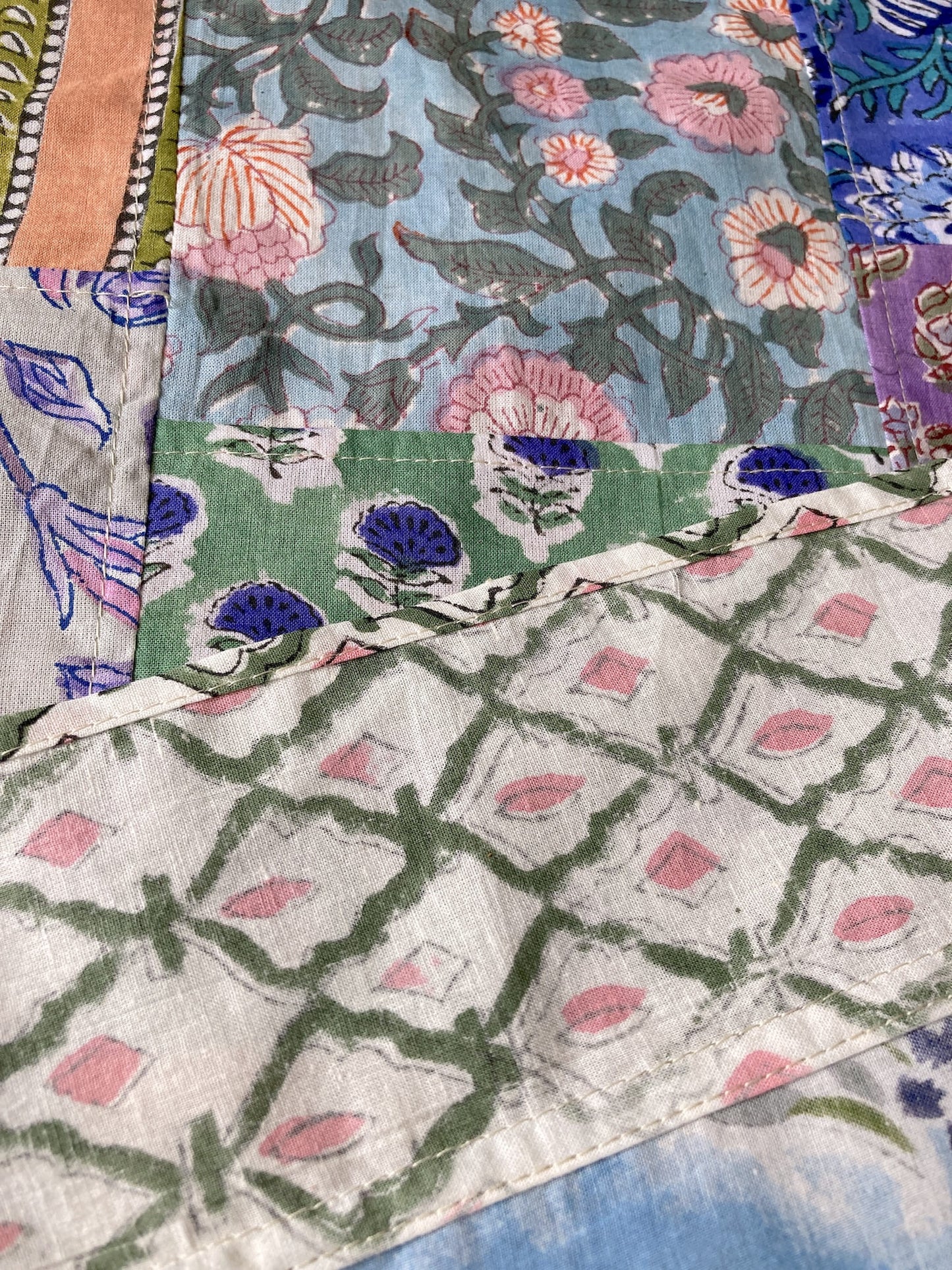 ハンドブロックプリント生地 パッチワーク  マルチクロス 風呂敷