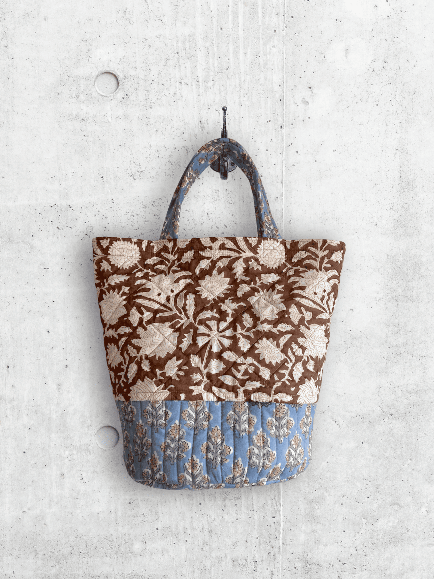 Handcrafted Hand Block Print Quilted Bucket Bag