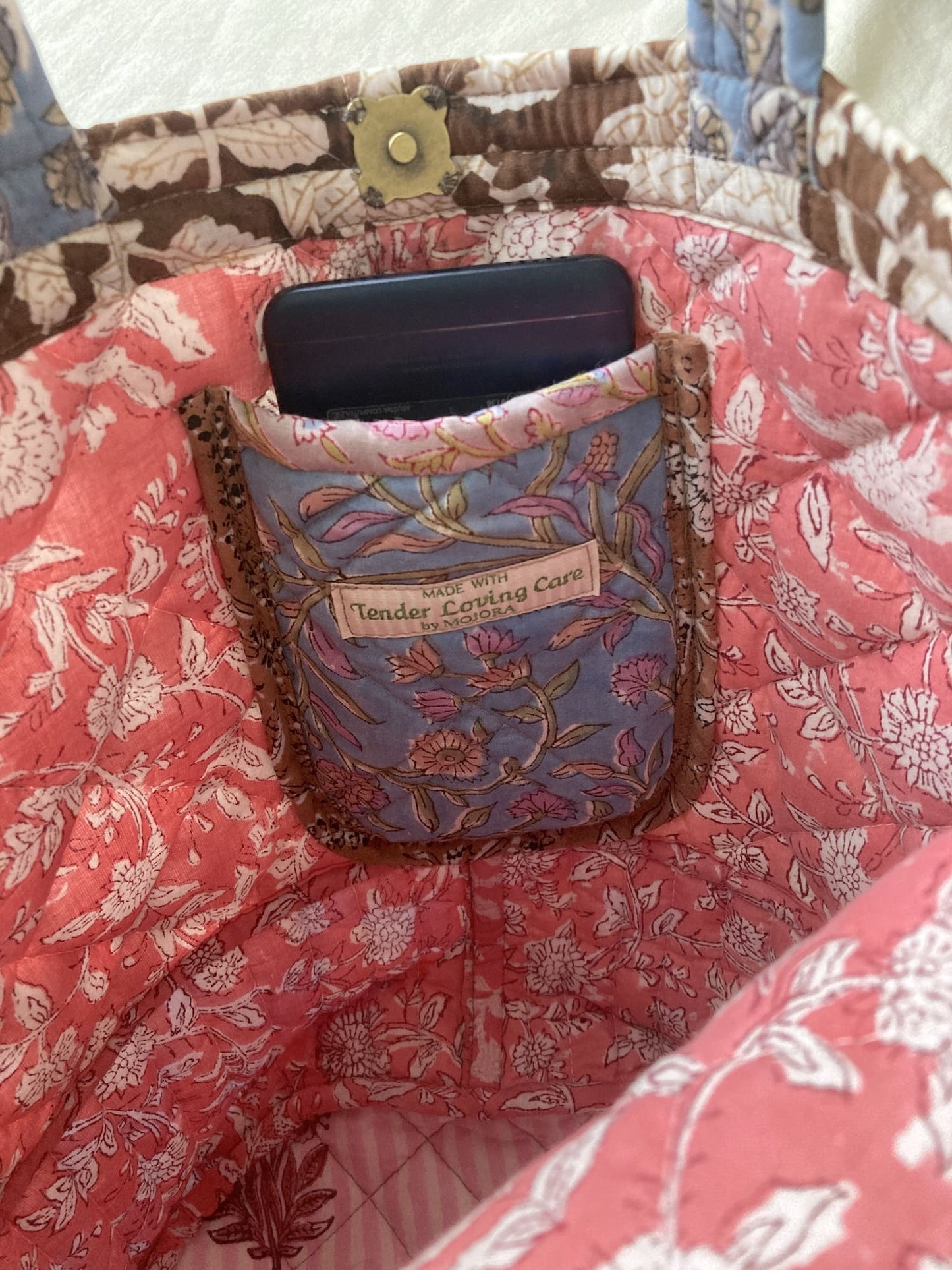 Handcrafted Hand Block Print Quilted Bucket Bag