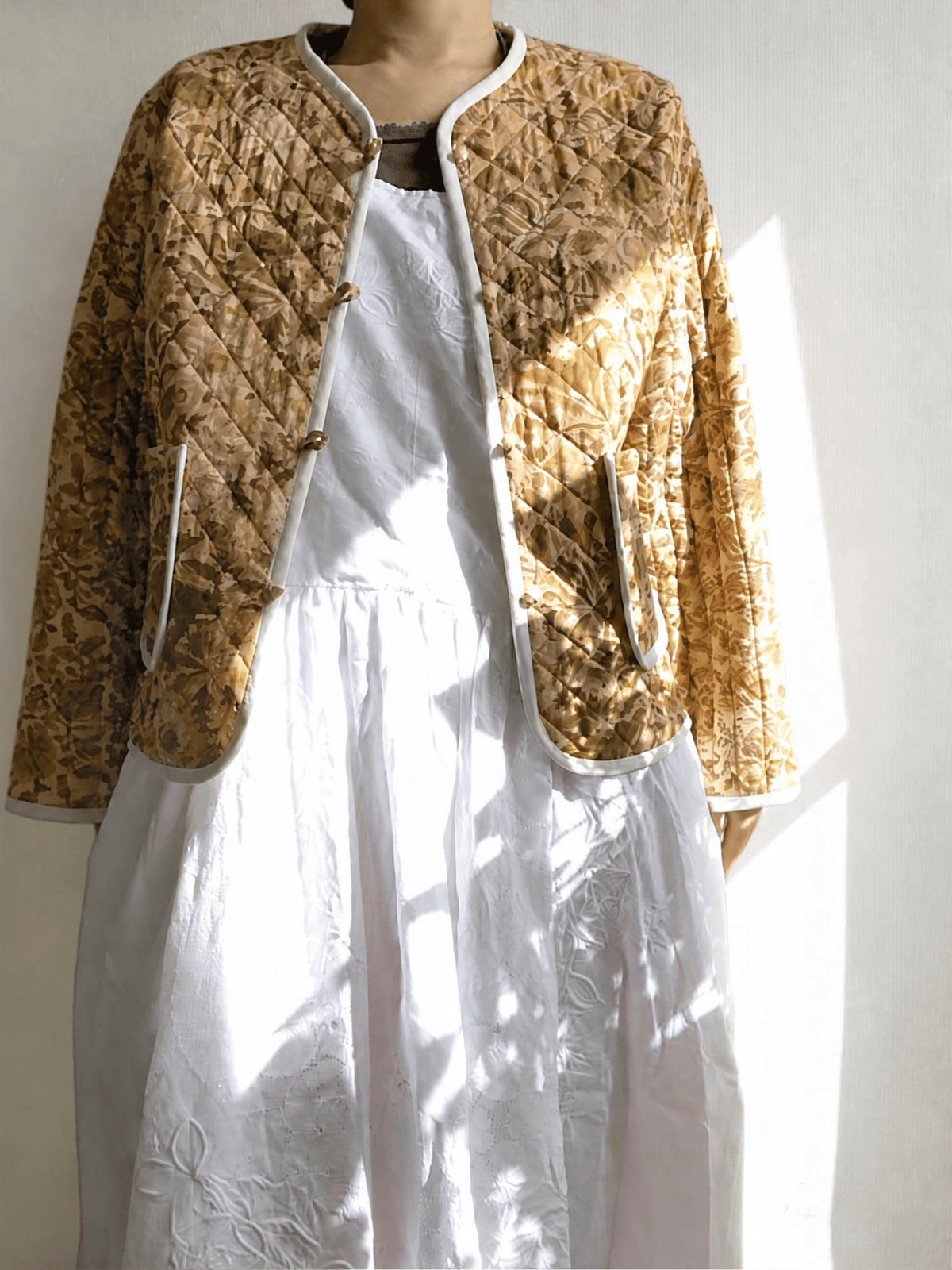 Hand Block Print Quilted Jacket | Made by MOJORA