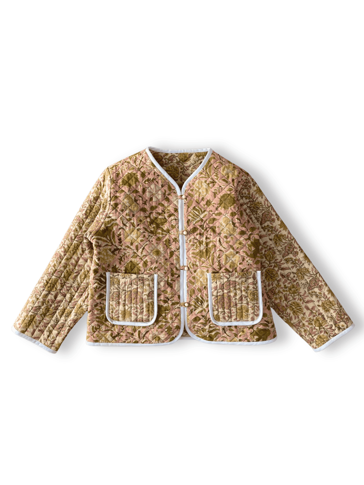 Hand Block Print Quilted Jacket | Made by MOJORA