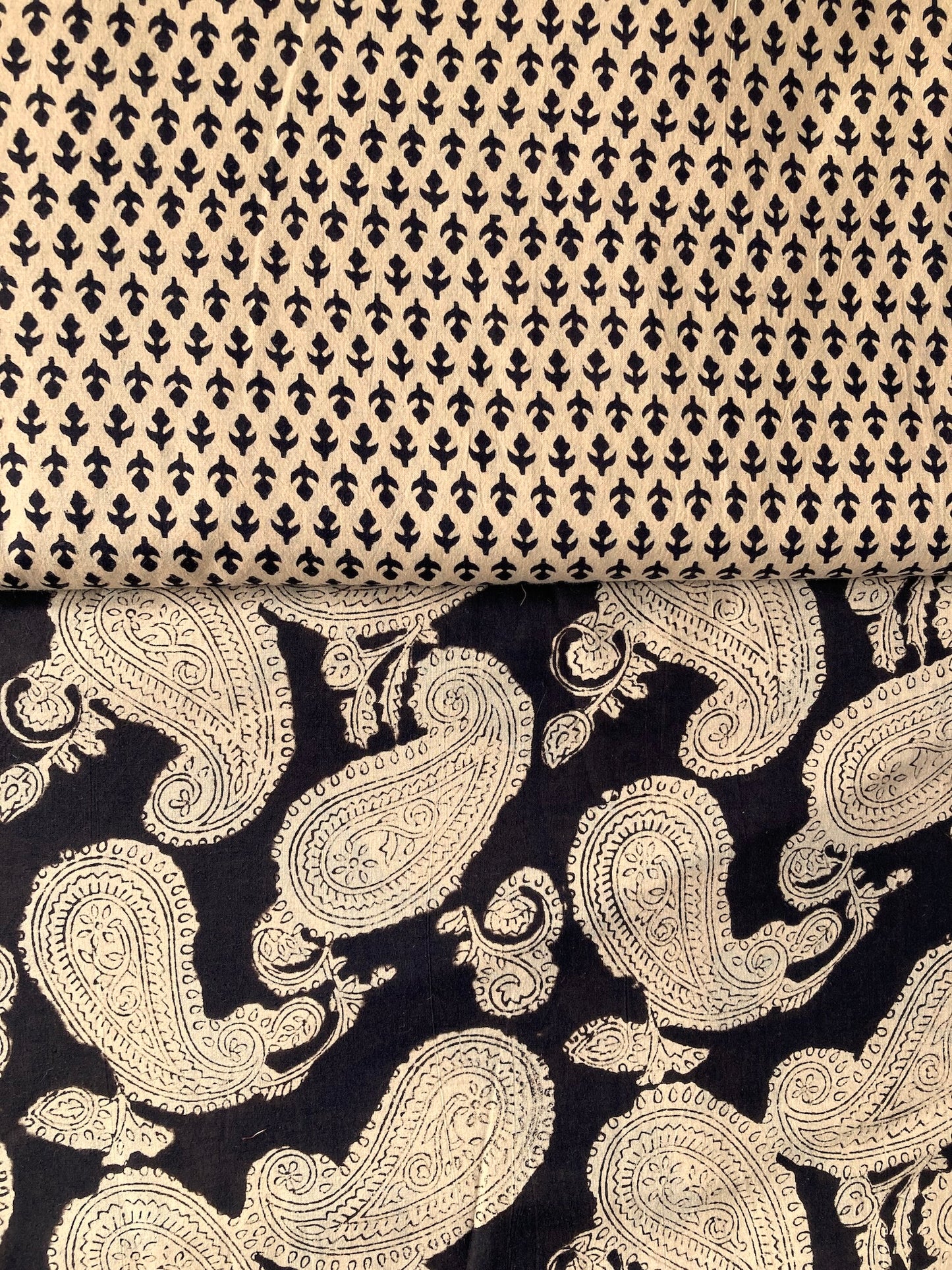 Hand Block Print Wheat Color Cotton Fabric  #287-19