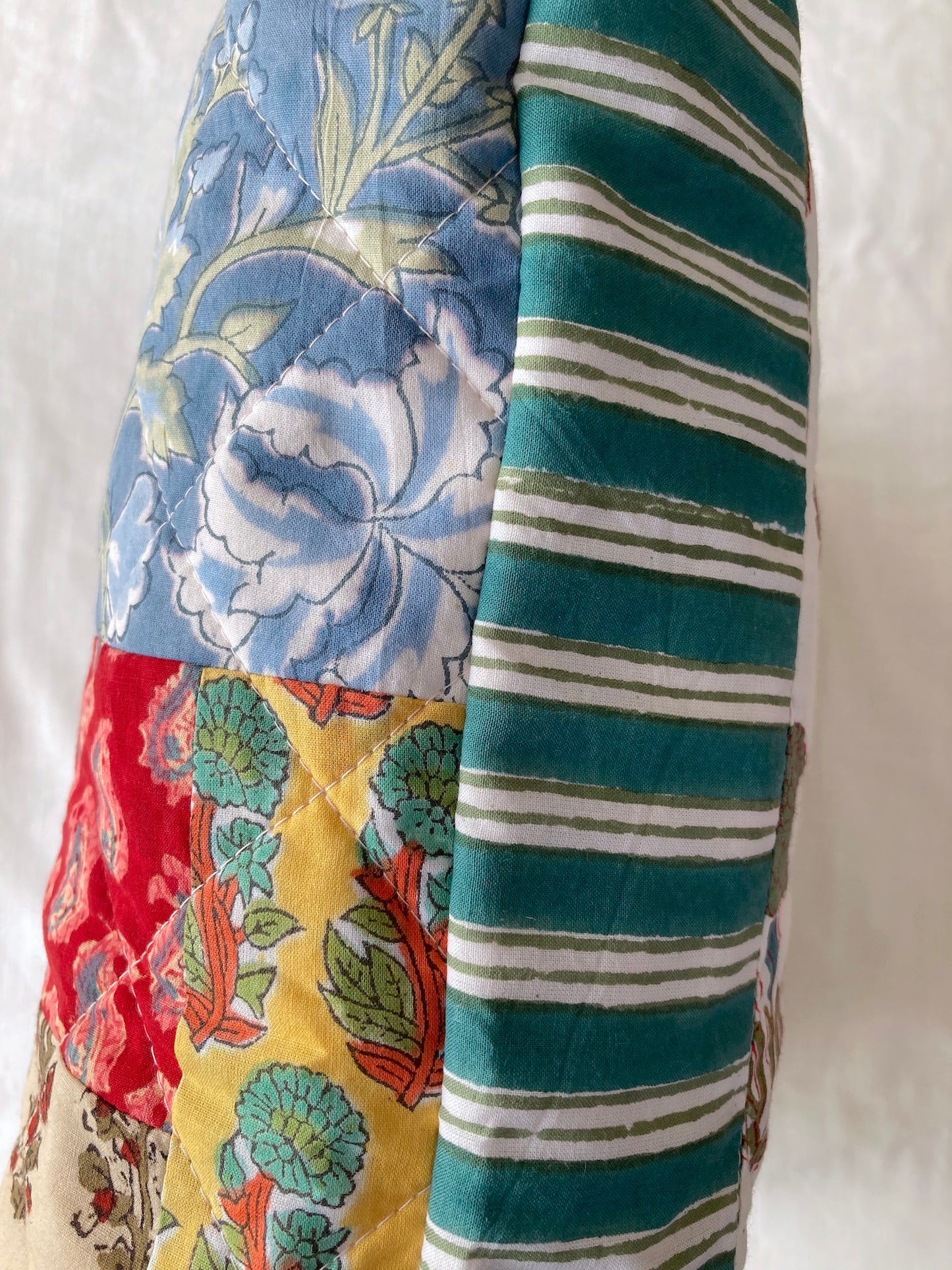 Hand Block Bagru Print Ruffle Pillow Case / Cushion Cover