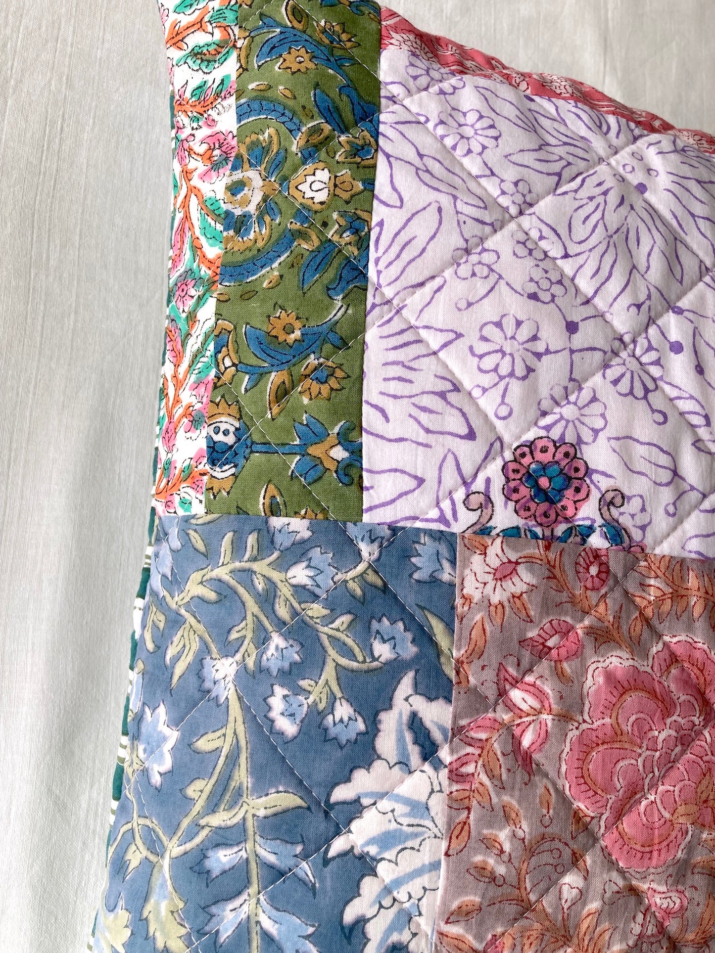 Hand Block Bagru Print Ruffle Pillow Case / Cushion Cover