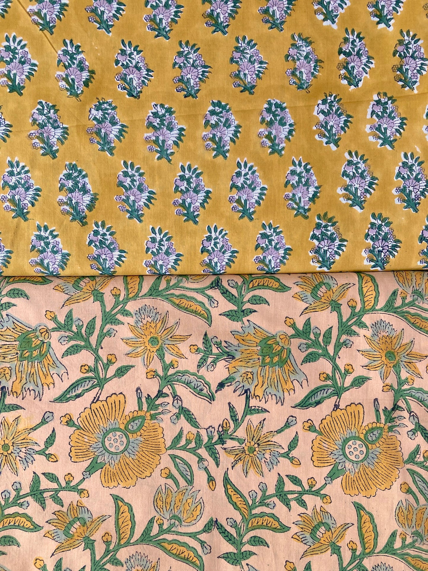 Hand Block Print  Golden Mustard Yellow Cotton Fabric  #298-8