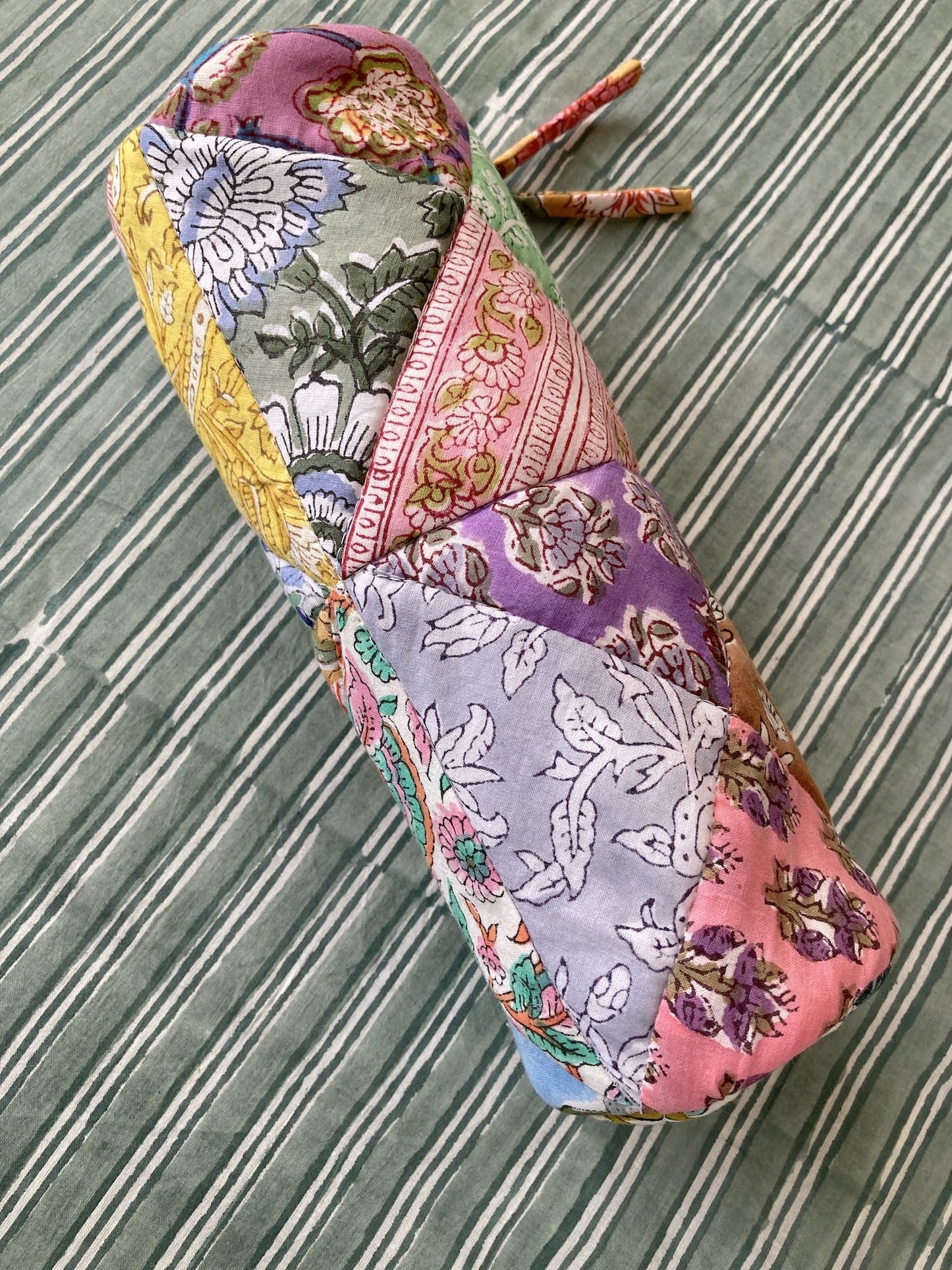 Hand Block Print Fabric Quilted Patchwork Makeup pouch / Travel Bag / Toiletry Bag