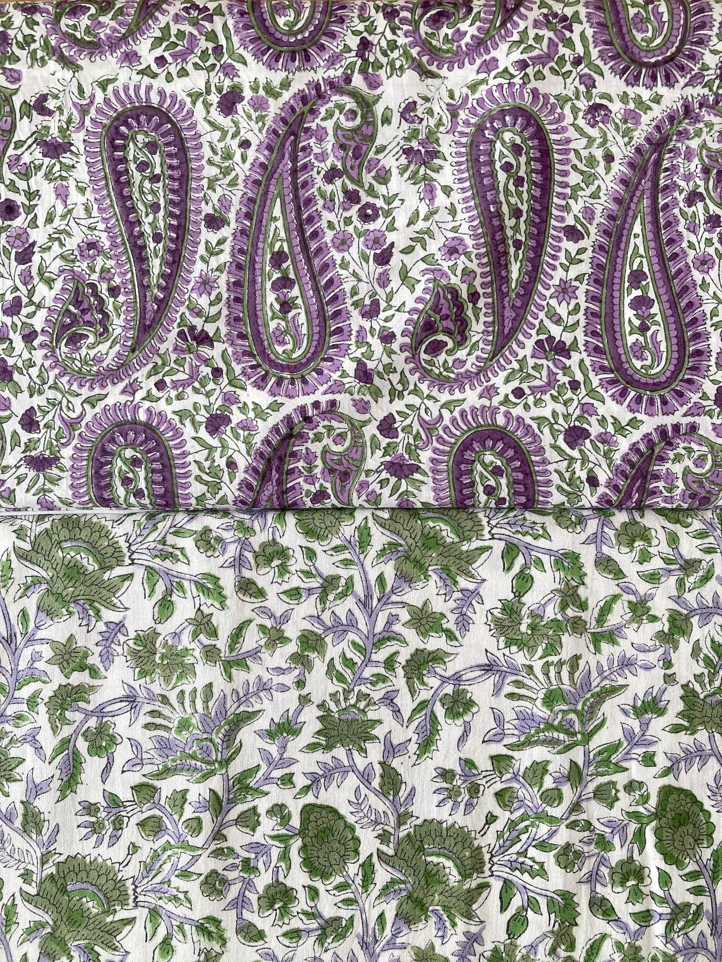Hand Block Print Botanical Paisley Cotton Fabric   #310-13