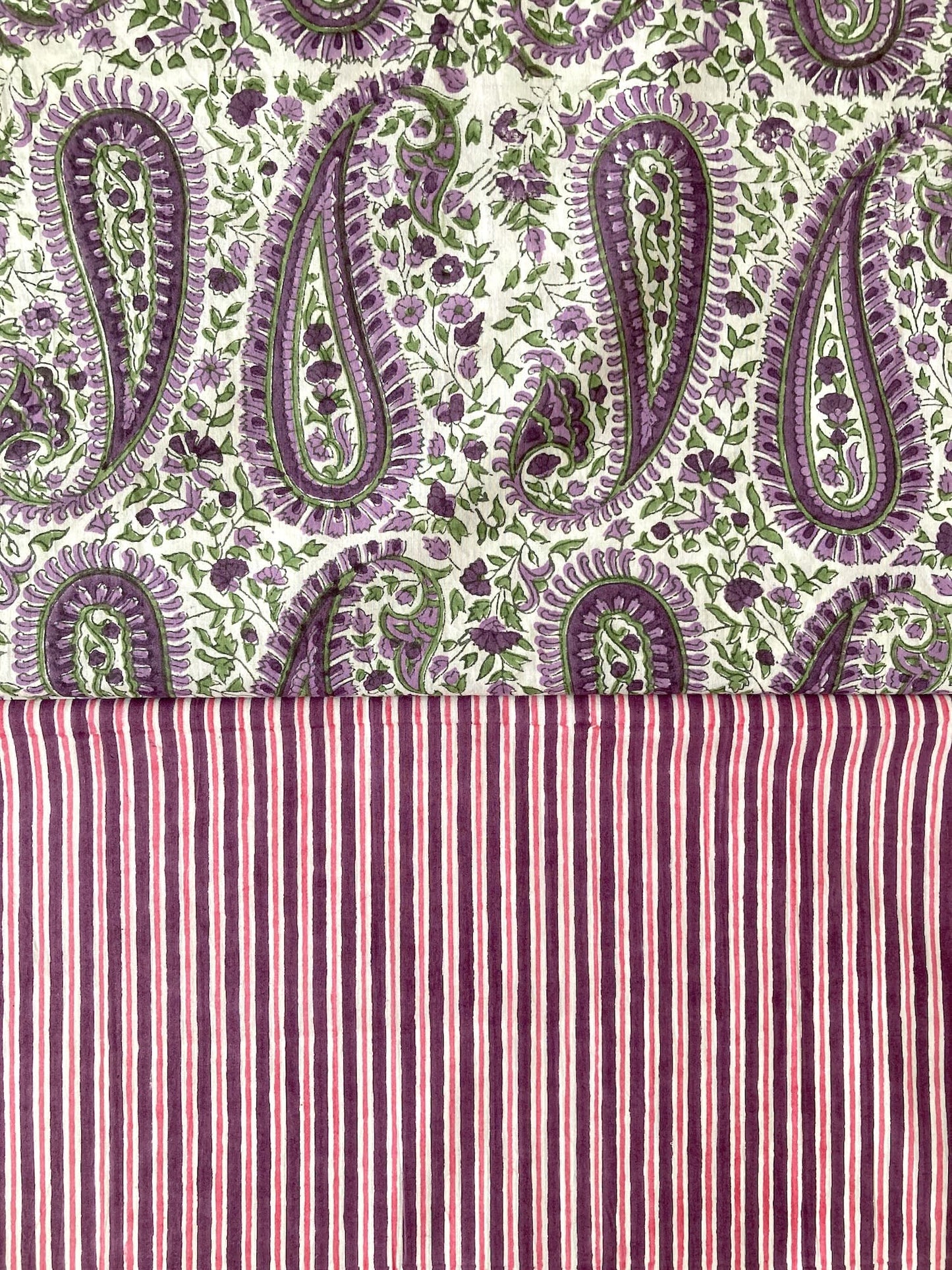 Hand Block Print Botanical Paisley Cotton Fabric   #310-13