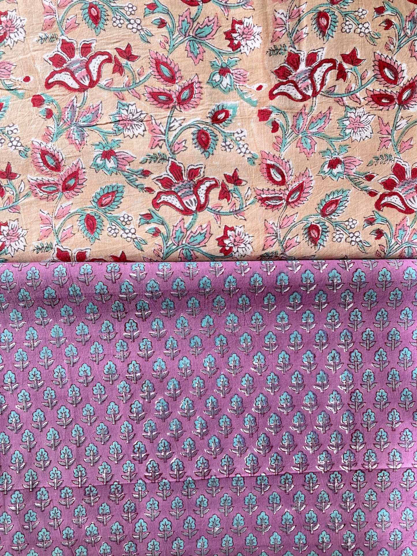 Hand Block Printed Cotton Fabric Purple #185-8