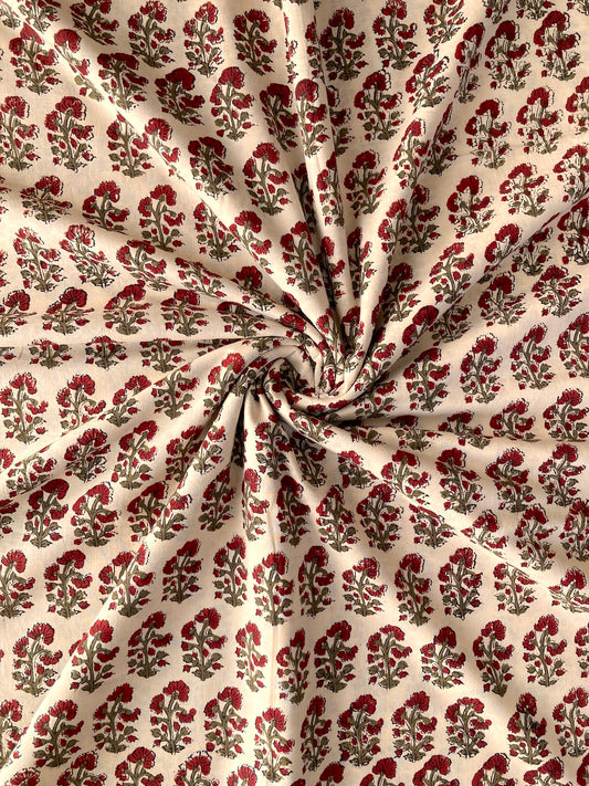 ハンドブロックプリント バグルー コットンプリント生地  #287-18