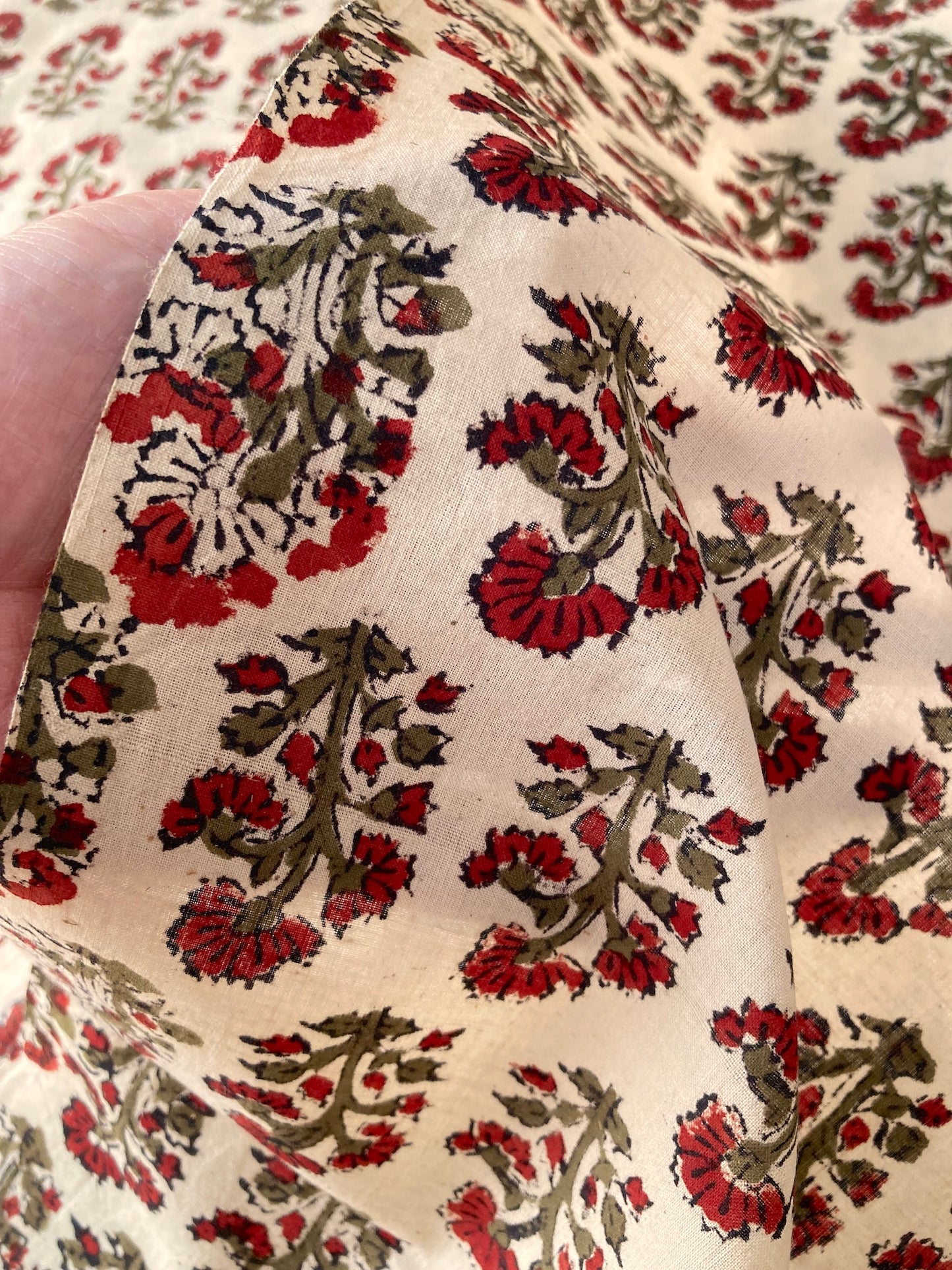 ハンドブロックプリント バグルー コットンプリント生地  #287-18