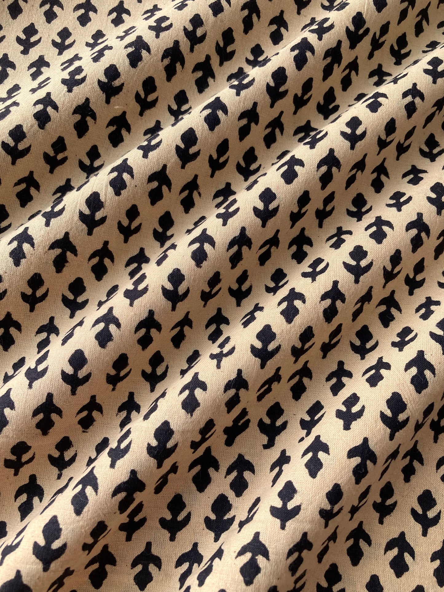 Hand Block Print Wheat Color Cotton Fabric  #287-19