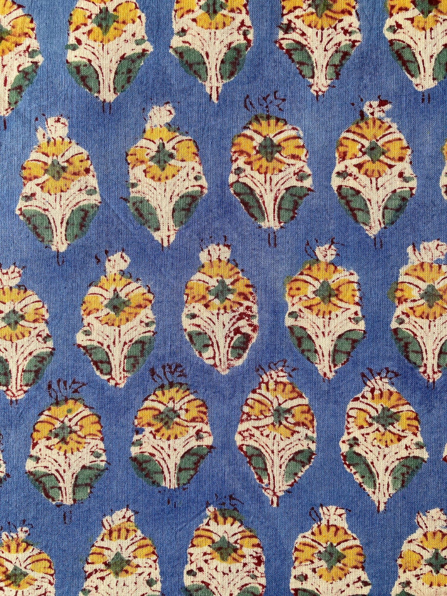 ハンドブロックプリント ブルー コットンプリント生地  #287-6