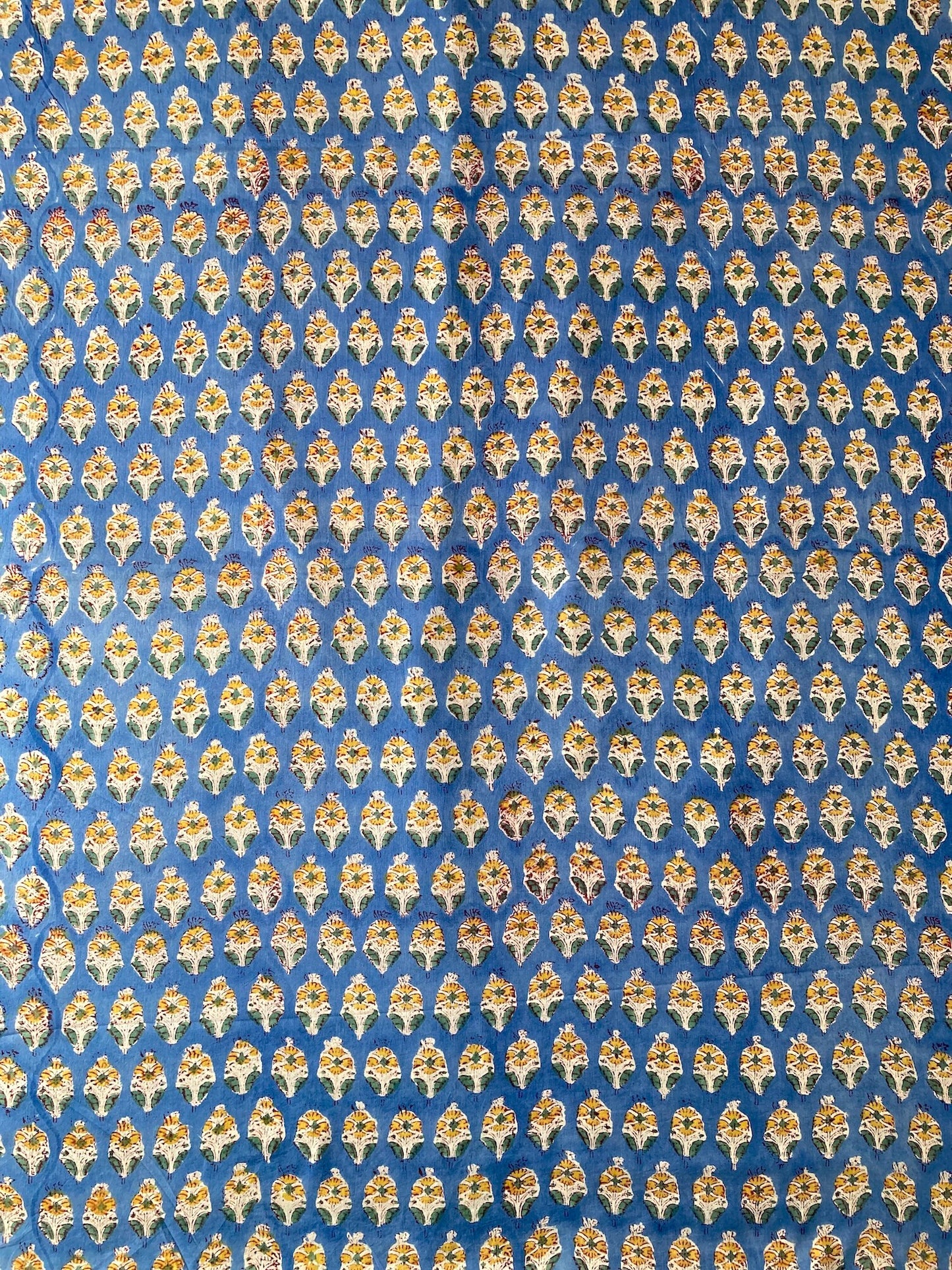 ハンドブロックプリント ブルー コットンプリント生地  #287-6