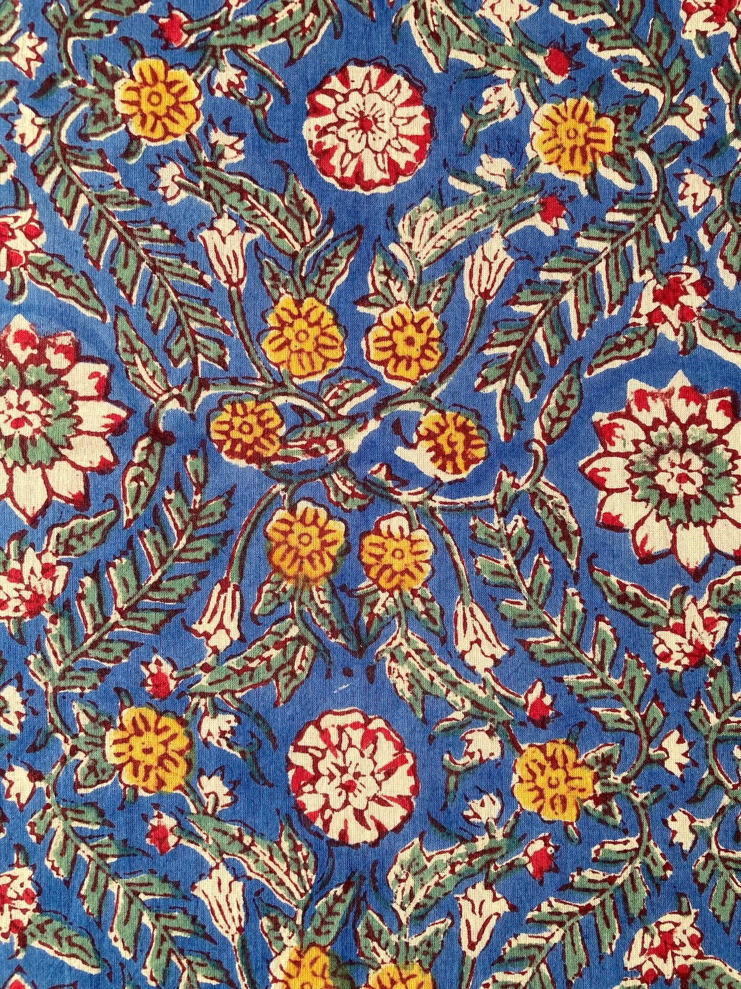 ハンドブロックプリント ブルー コットンプリント生地  #287-8