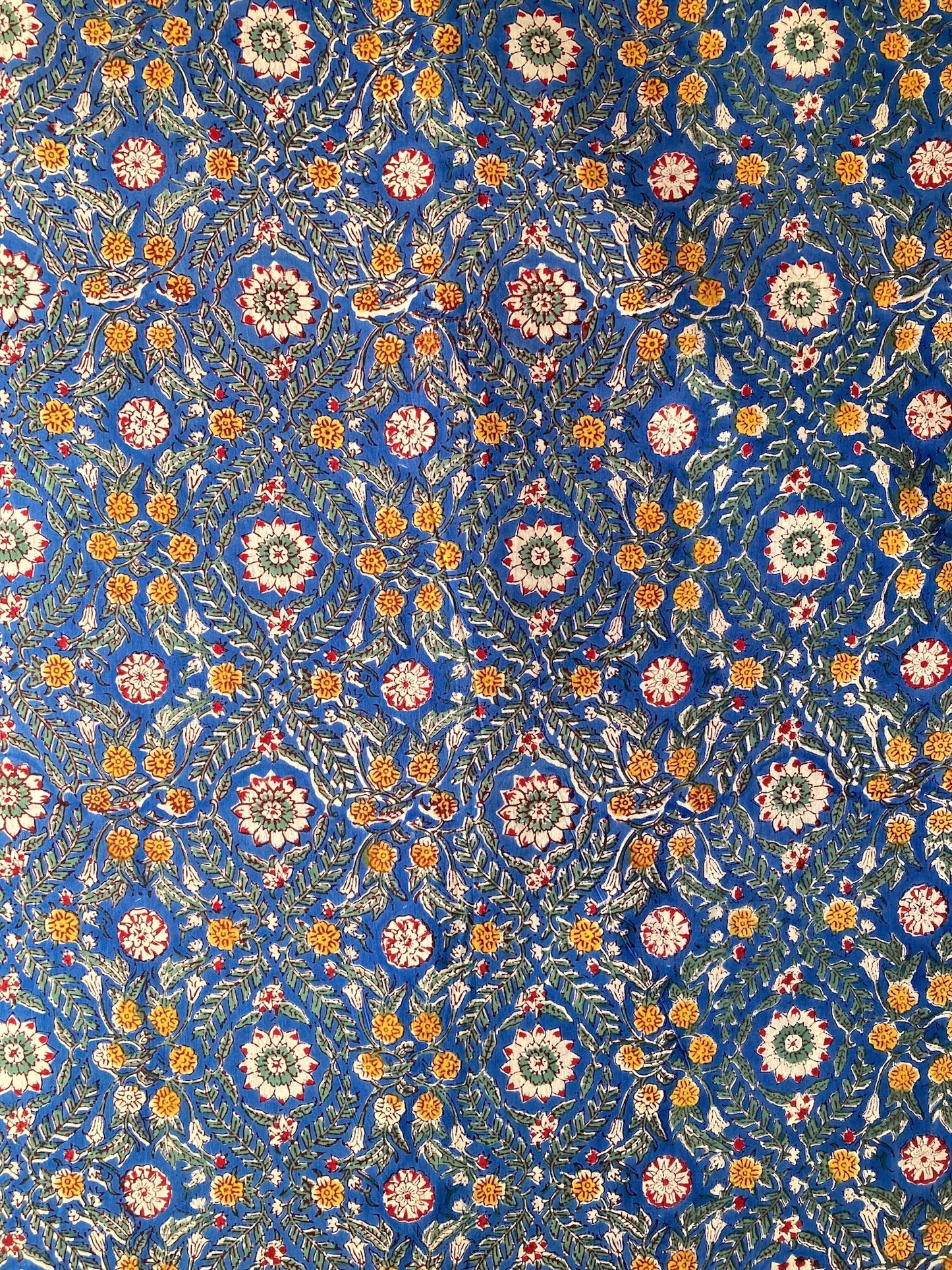 ハンドブロックプリント ブルー コットンプリント生地  #287-8