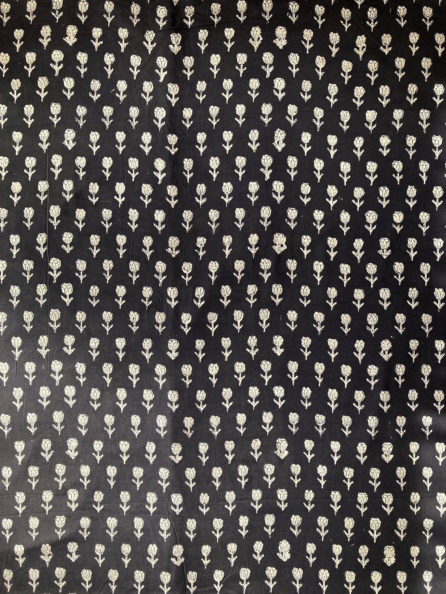 Hand Block Printed Fabric Bagru Black Fabric #289-2