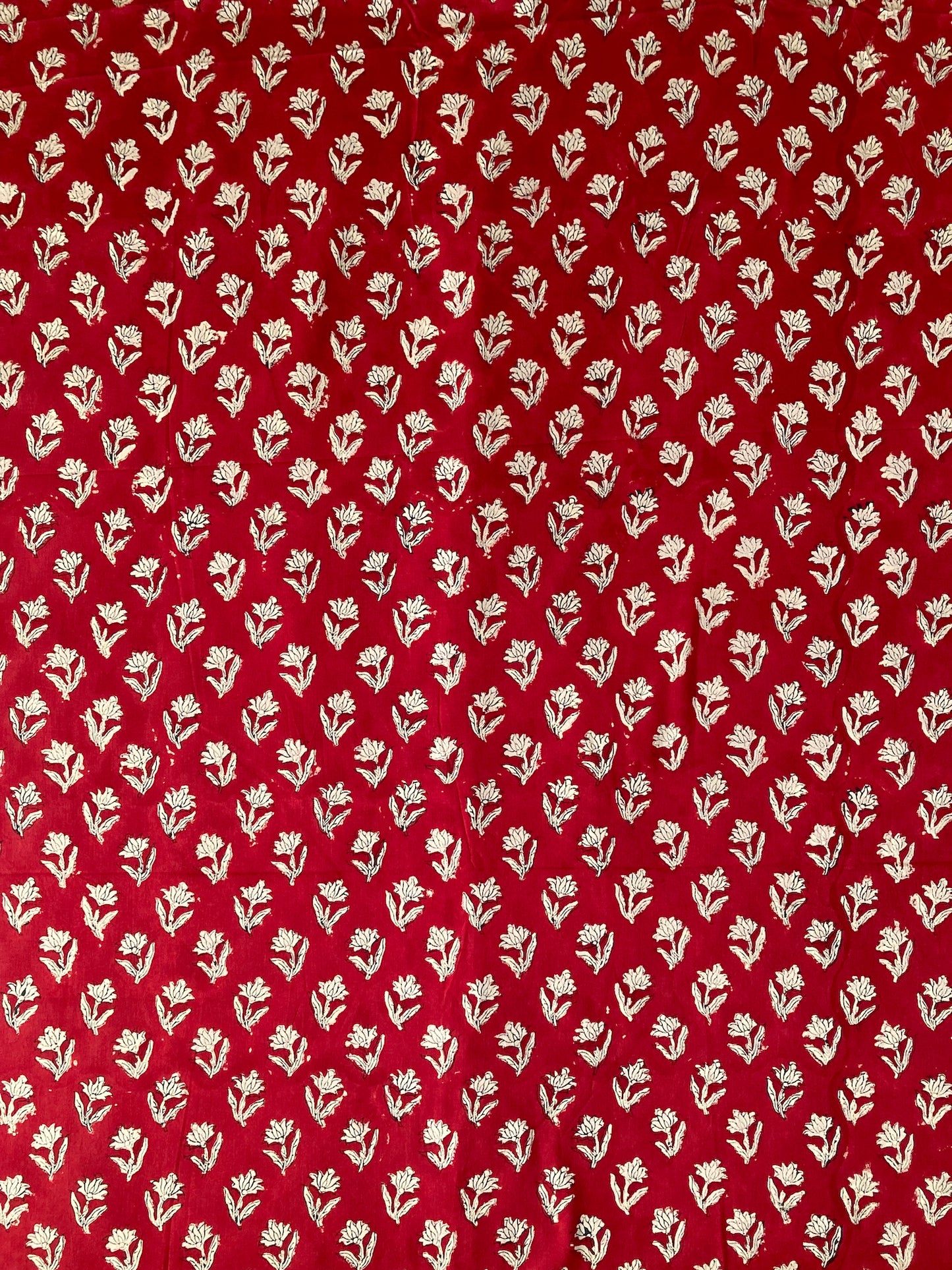 Hand Block Printed Fabric Bagru Red Fabric #289-3