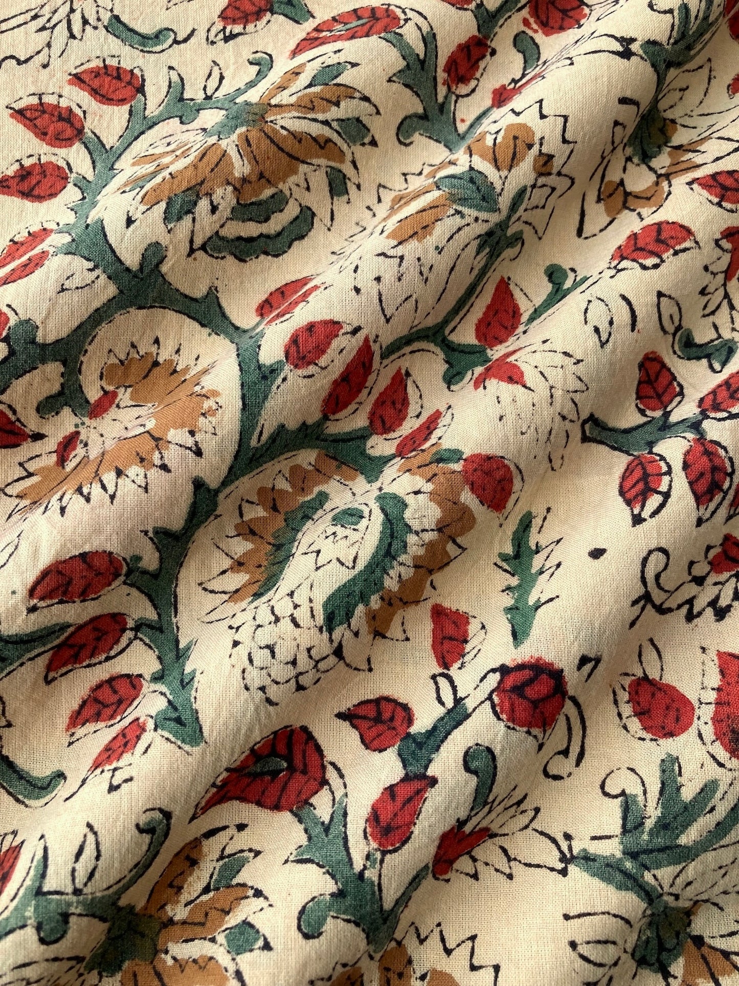 Hand Block Printed Fabric Bagru Fabric #289-9