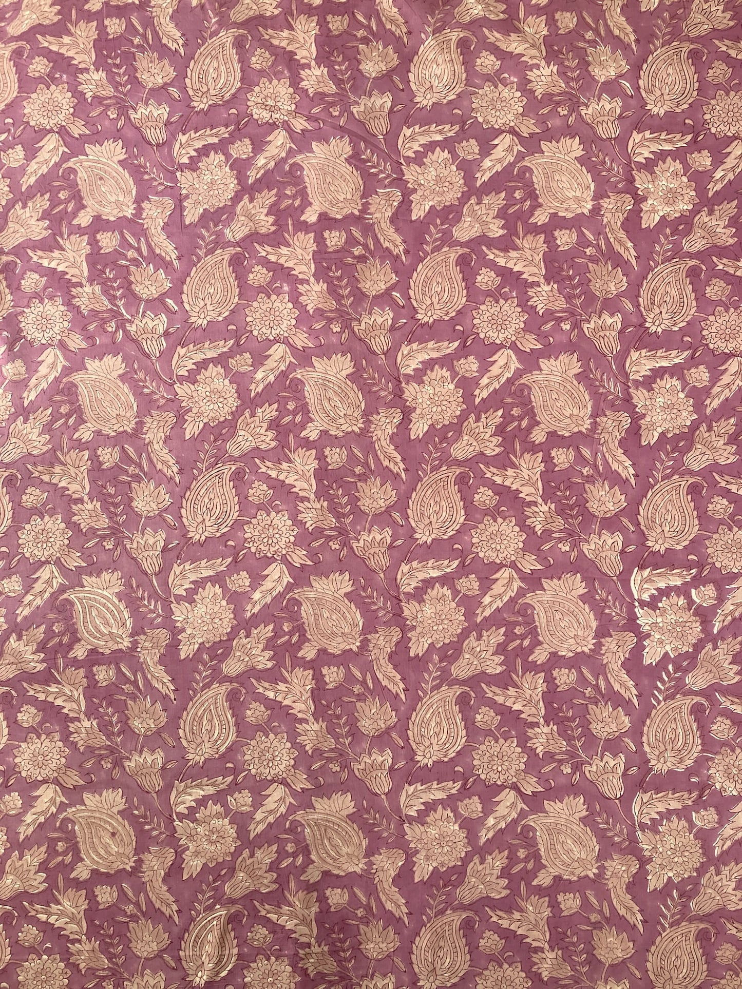 Hand Block Print Antique Purple Cotton Fabric  #298-1